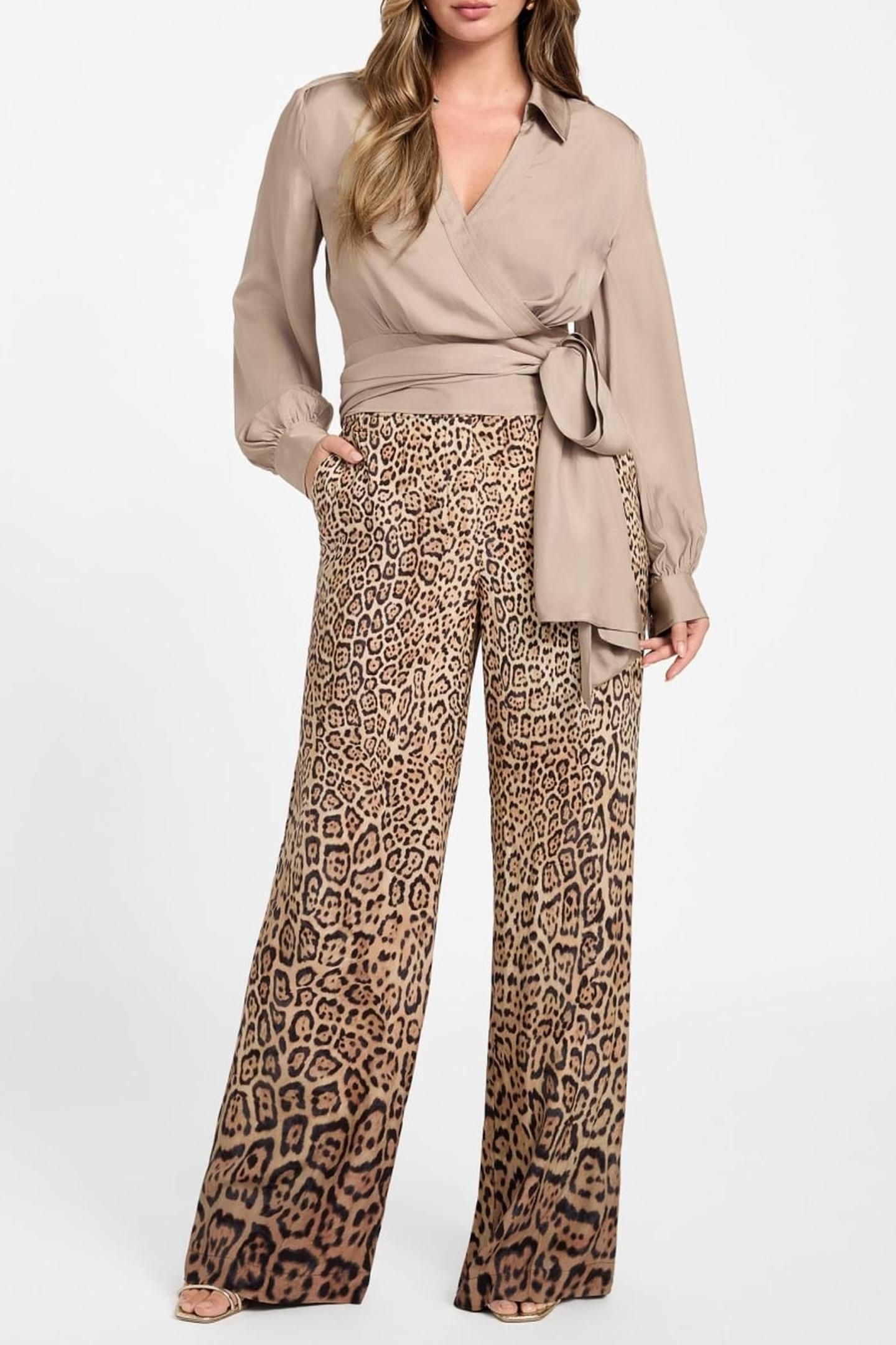 AMY WIDE LEG SOLID P CHARMING LEOPARD DEG 7