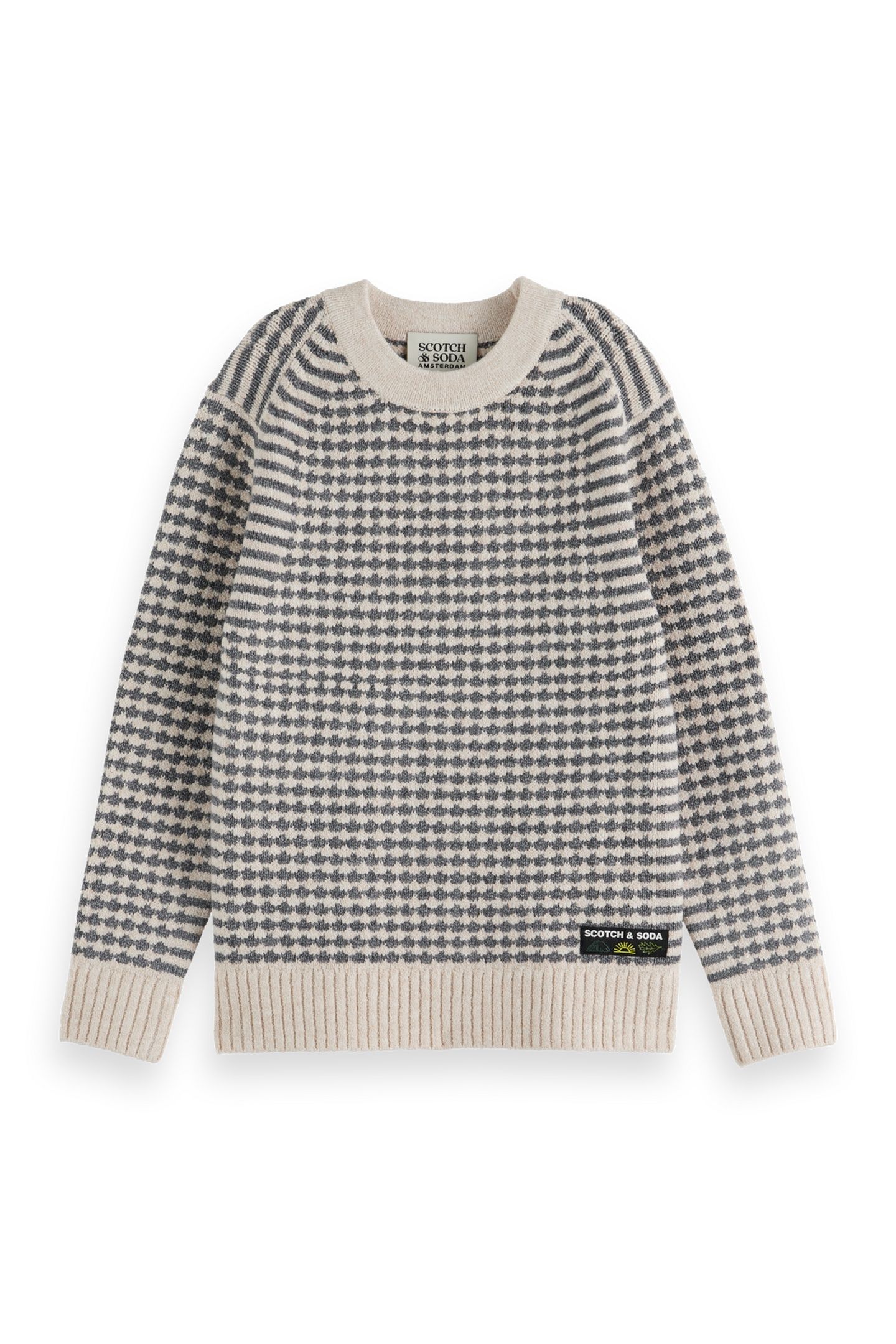 BOYS REGULAR-FIT CHENILLE PULLOVER GREY MELANGE/ EGGNOG 2
