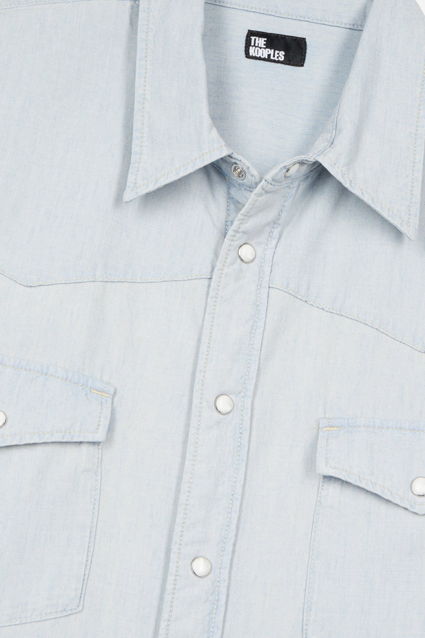 SHORT-SLEEVED DENIM SHIRT W WESTERN SNAP CLOSURE LIGHT BLUE 7