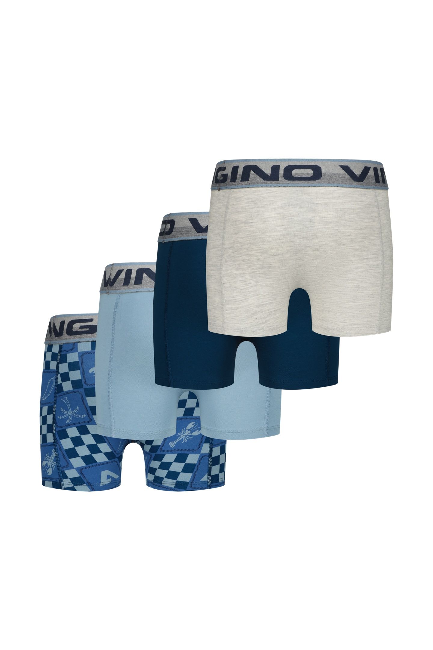 BOYS BWO26-CHECK 4-PACK BOXER MULTICOLOR BLUE 10