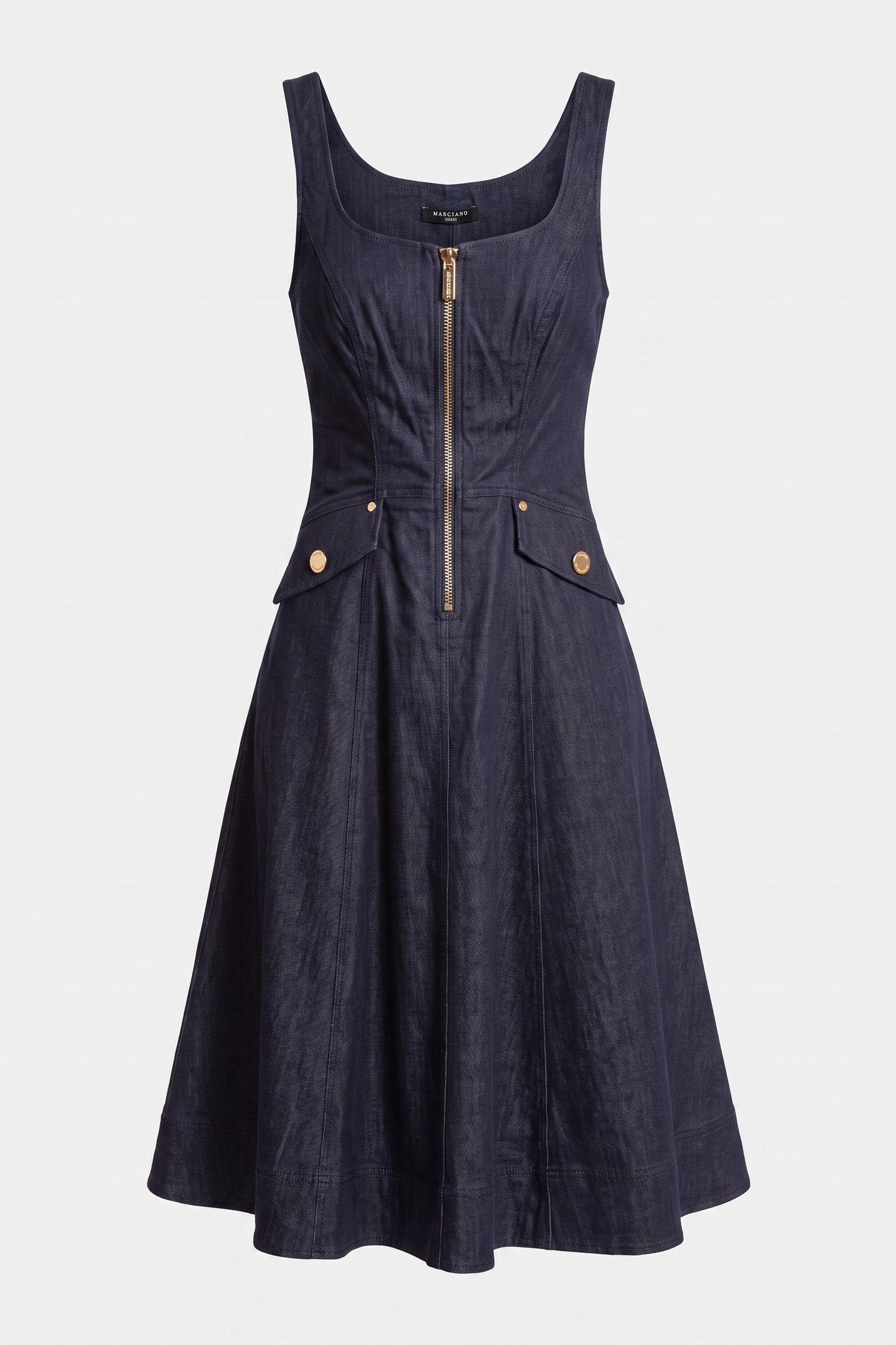 ZIPPED MAXI DRESS DARK WASH 3