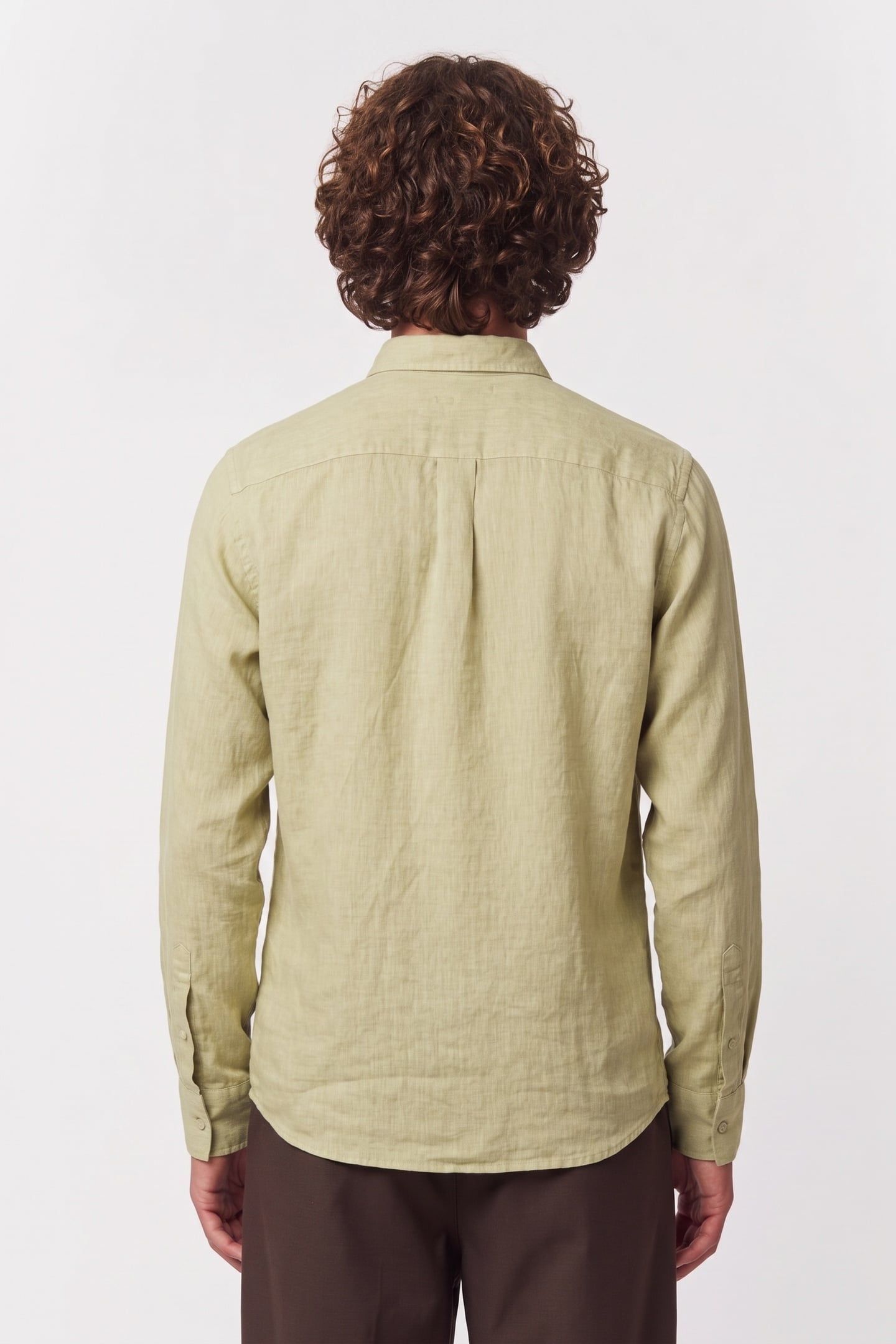 GUESS ECO LS NAPA LINEN SHIRT VETIVER LEAF MULTI 2