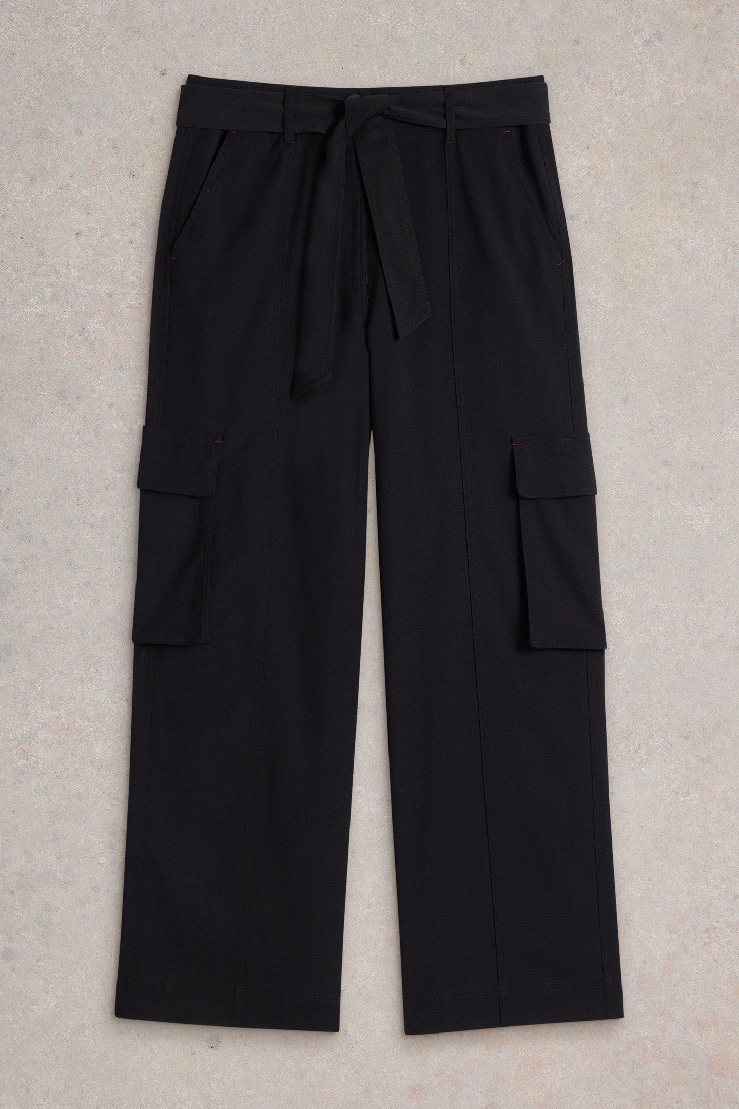 FERN WIDE LEG CARGO TROUSER PURE BLACK 4
