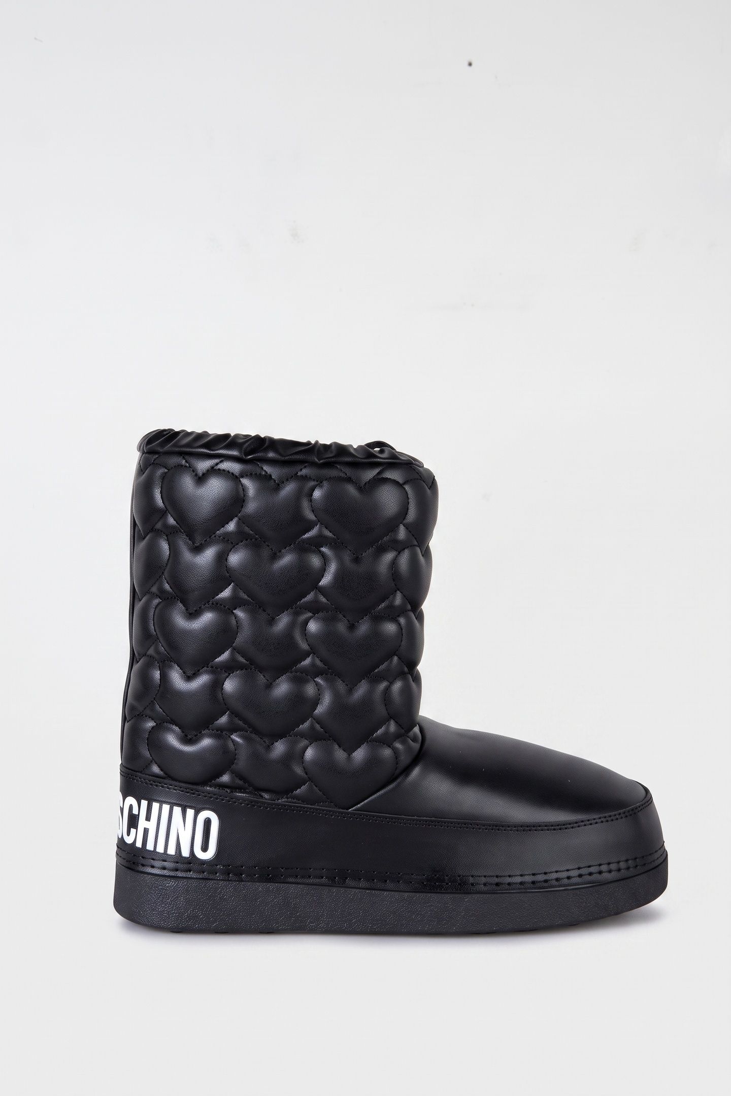 HEART QUILTED SNOW BOOTIES BLACK 1