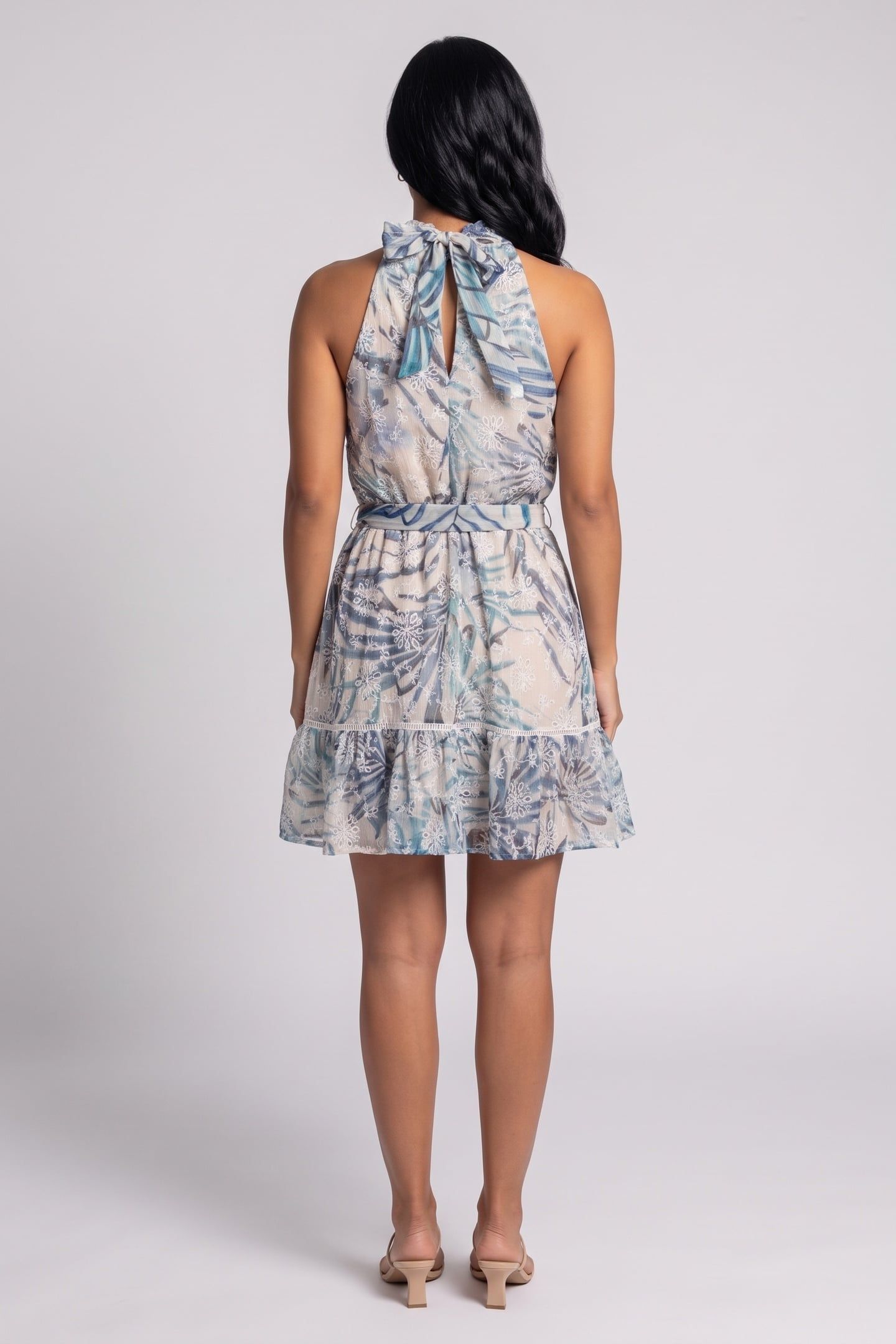 GUESS ECO DANIÈLE FLARE DRESSE FIJI PALM PRINT 3