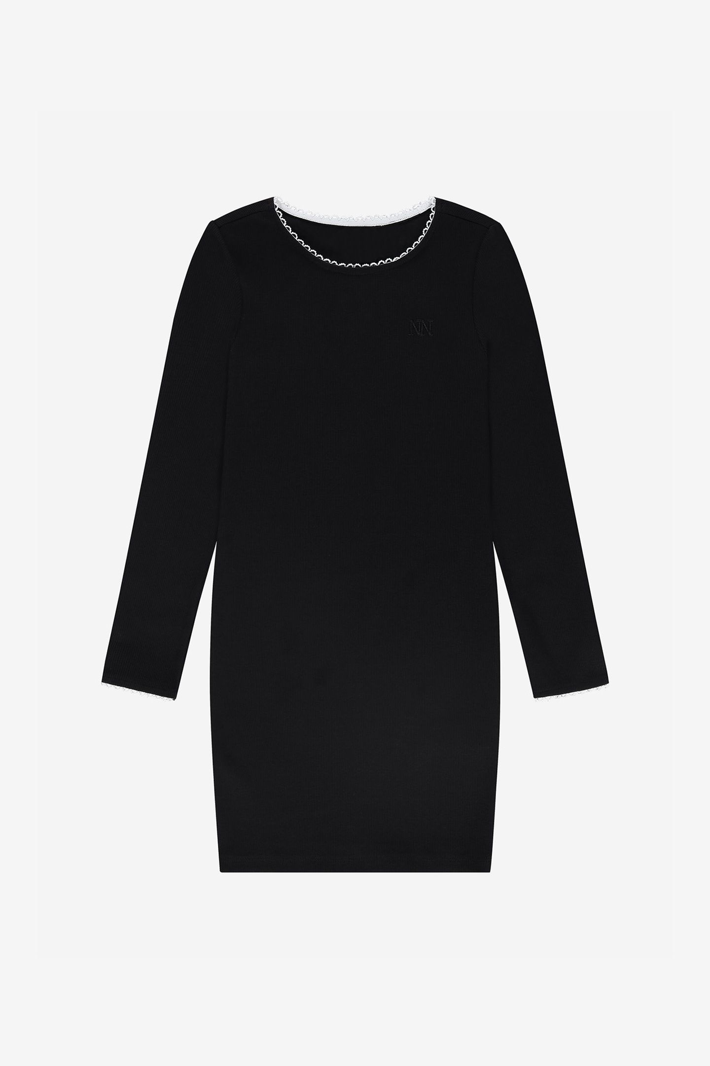 NYLA RIB DRESS BLACK 1