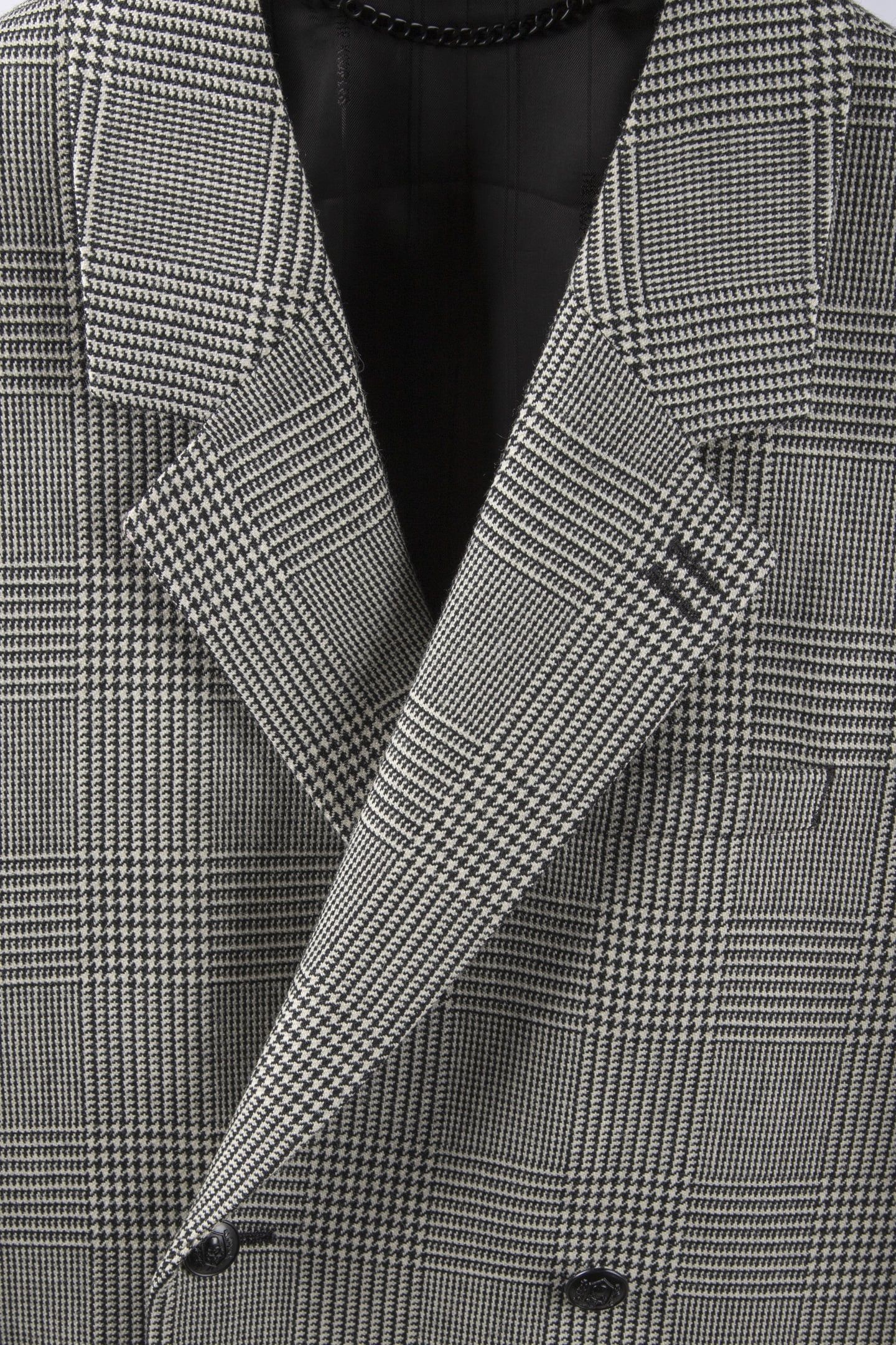 4-BUTTON DOUBLE-BREASTED JACKET BLACK WHITE 8