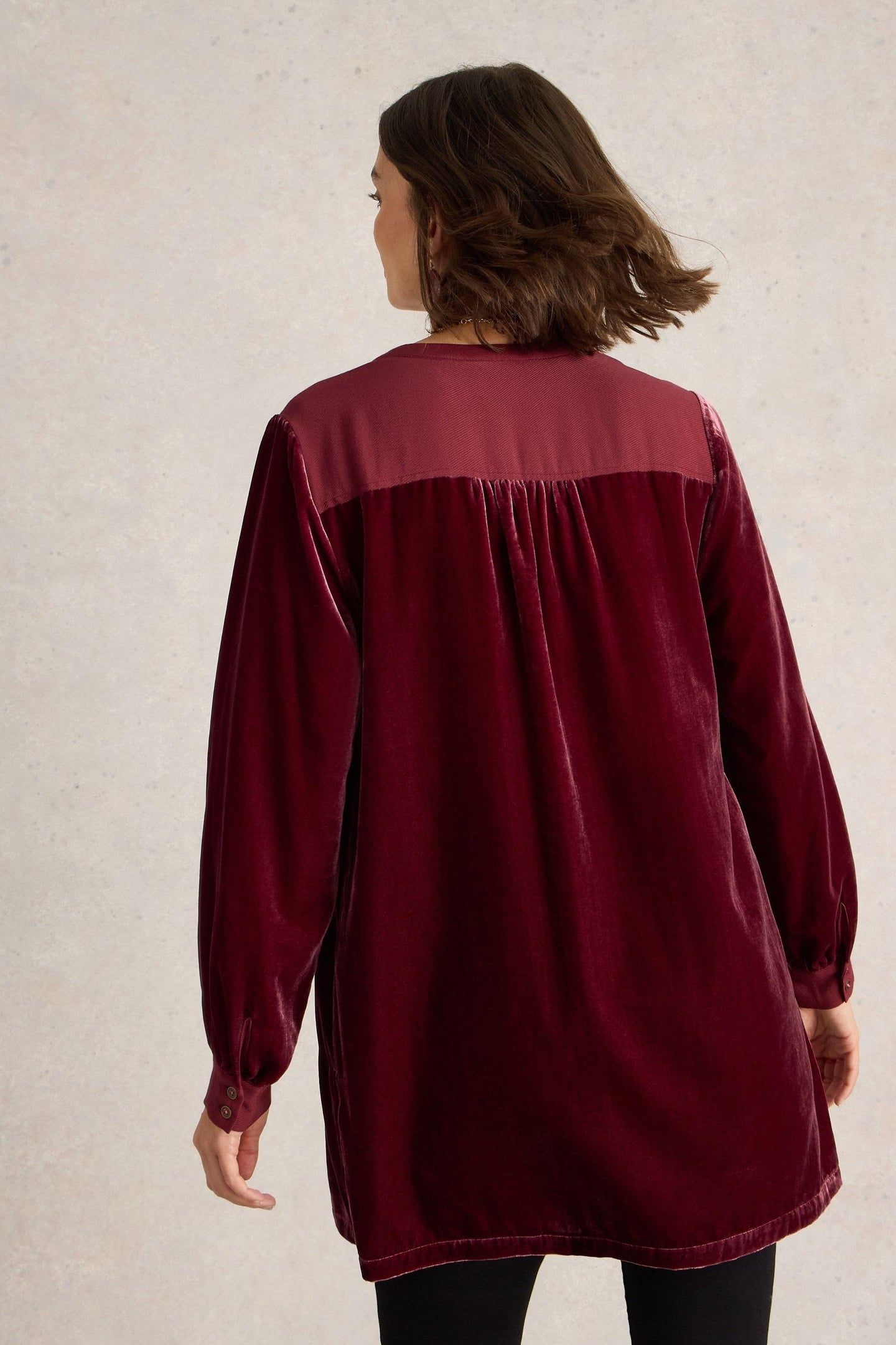 OLIVE VELVET TUNIC DARK PLUM 2