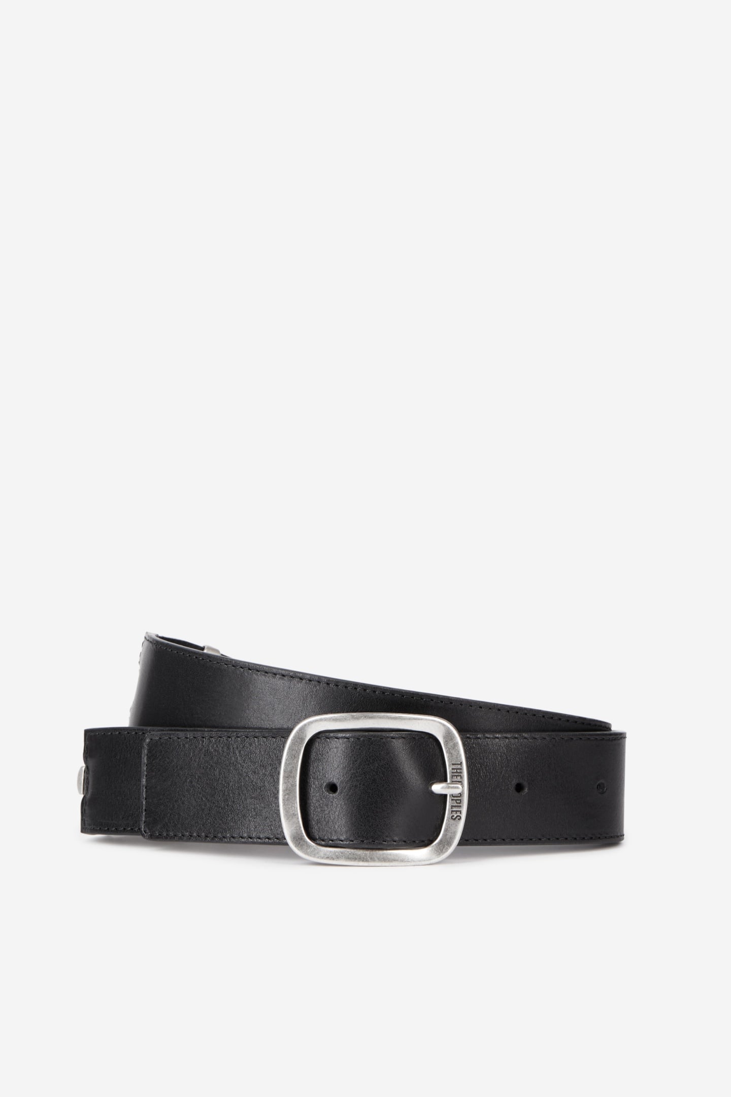 LEATHER BELT WITH METAL HARDWARE BLACK 2
