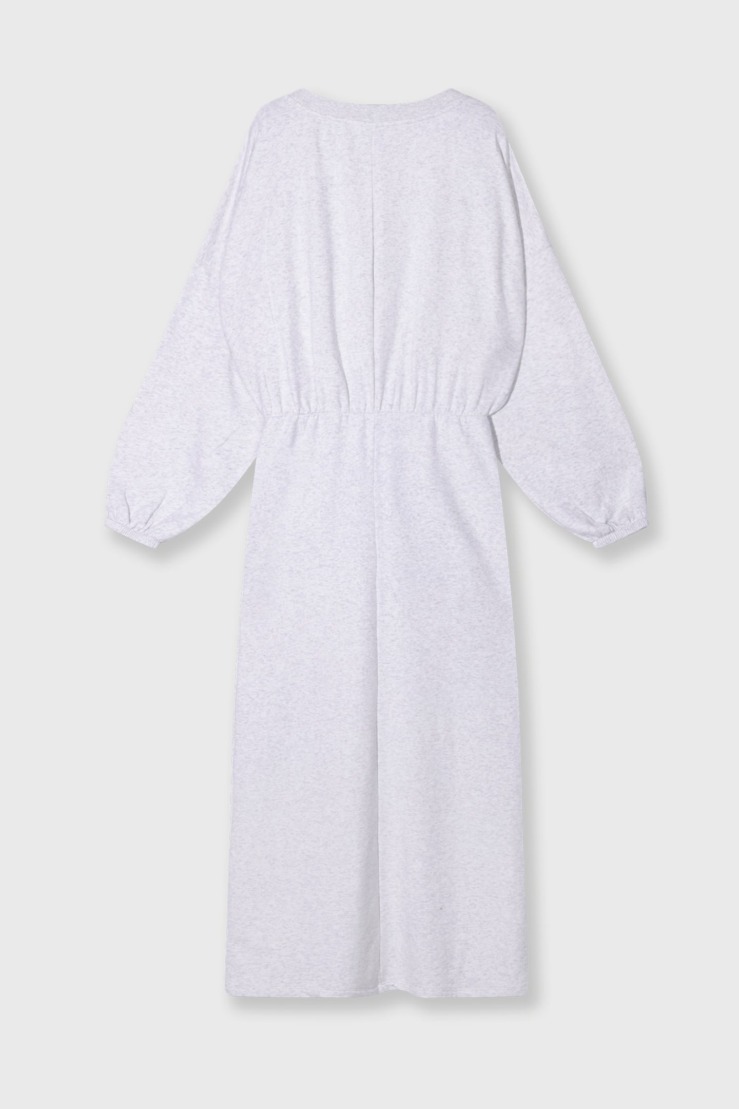 LONG WRAP DRESS GATHERING WHITE GREY MELEE 5
