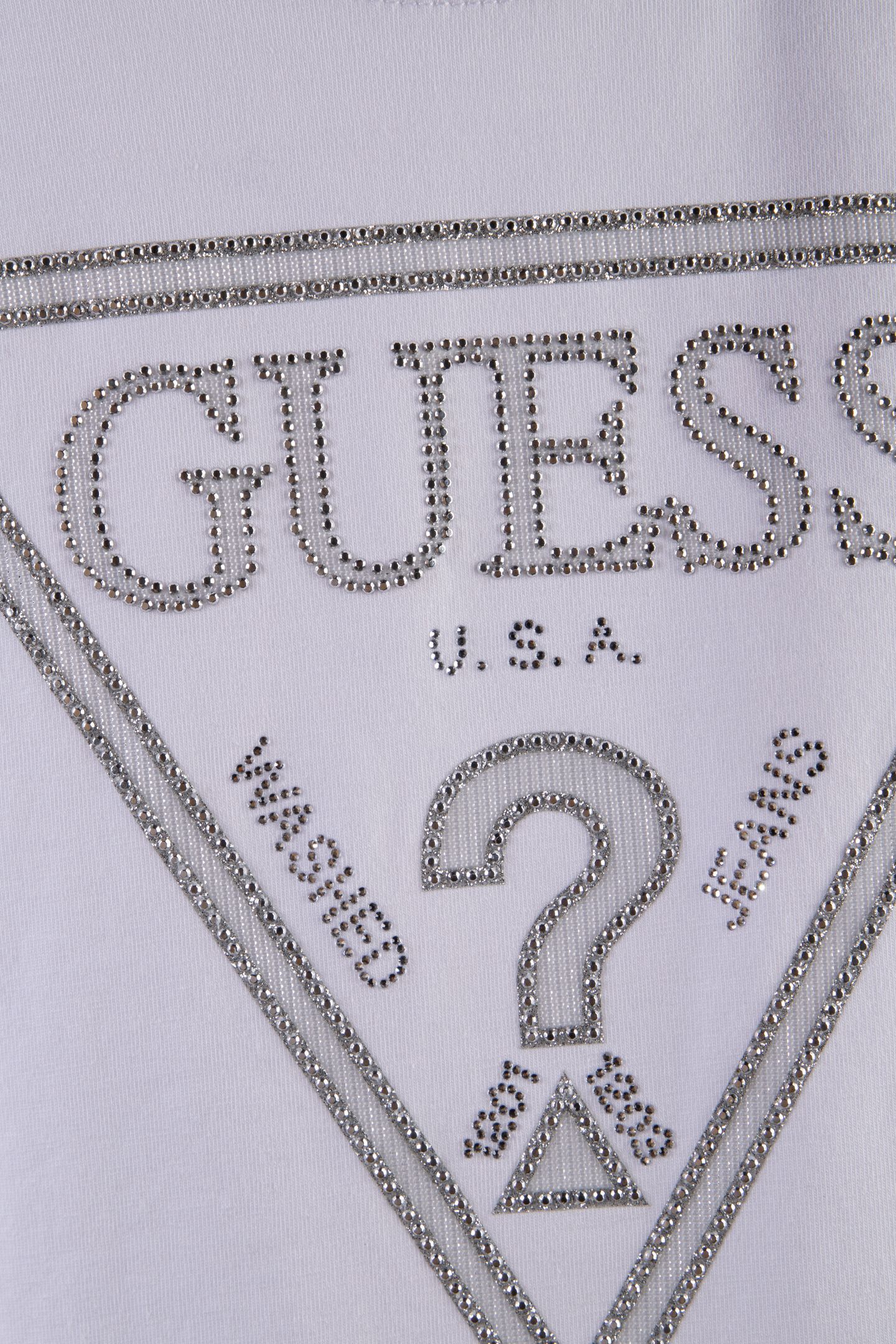 GUESS ECO LS CN SHINY TRIANGLE PURE WHITE 4