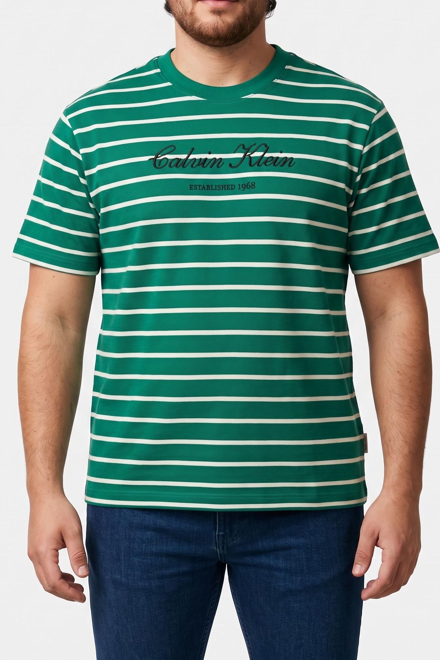 SS STRIPE CASUAL PIQUE TEE ENCHANTED FOREST 1