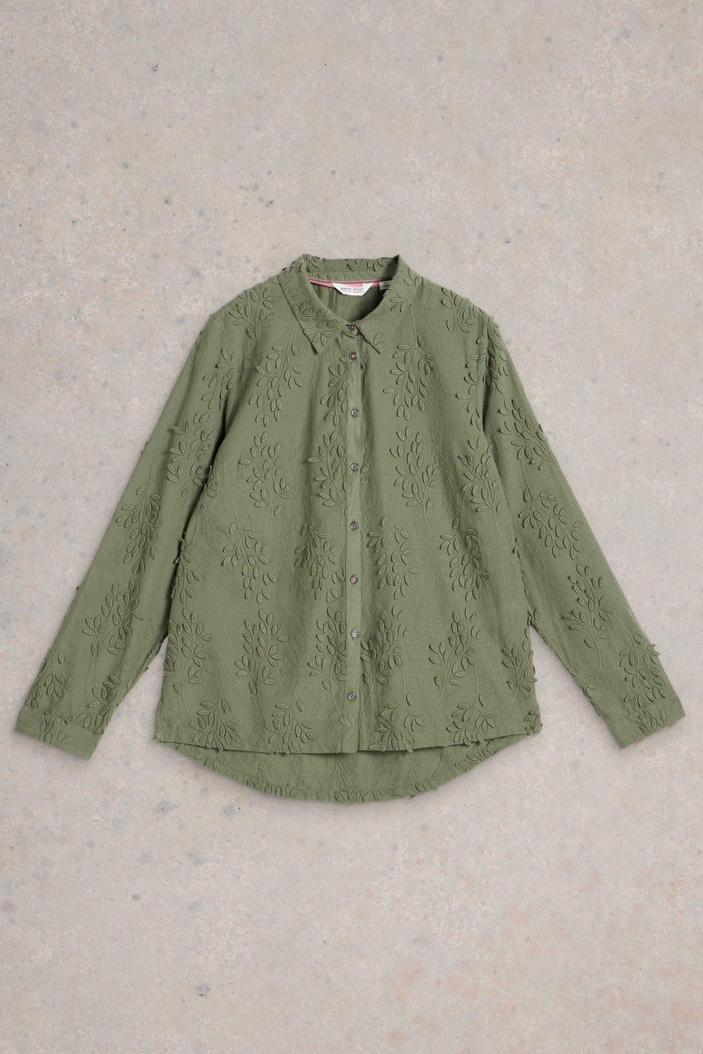 SOPHIE EMBROIDERED SHIRT DUSTY GREEN 4