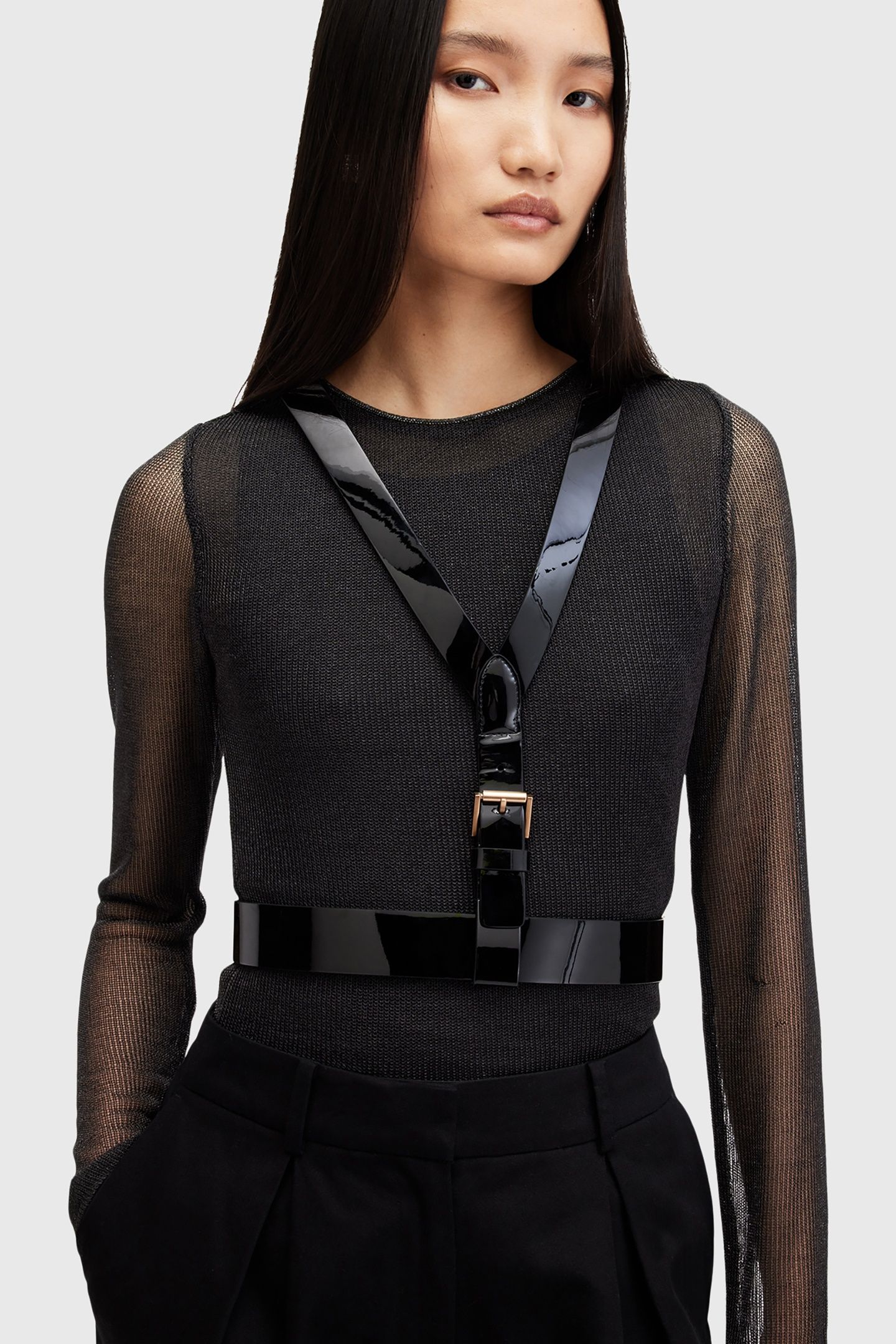 FAYE HARNESS BLACK/WARM BRASS 1