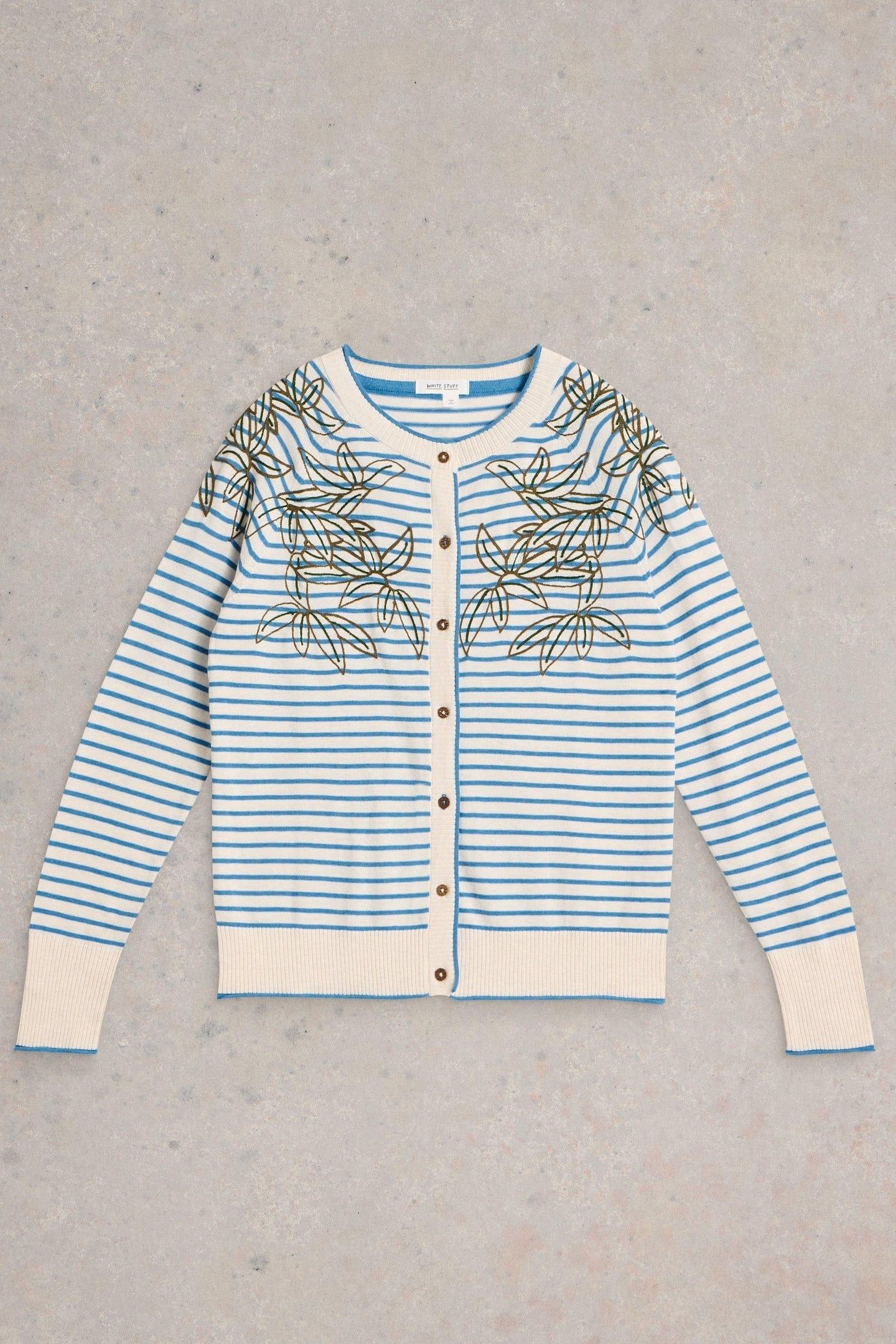 LULU EMBROIDERED CARDI IVORY MULTI 3