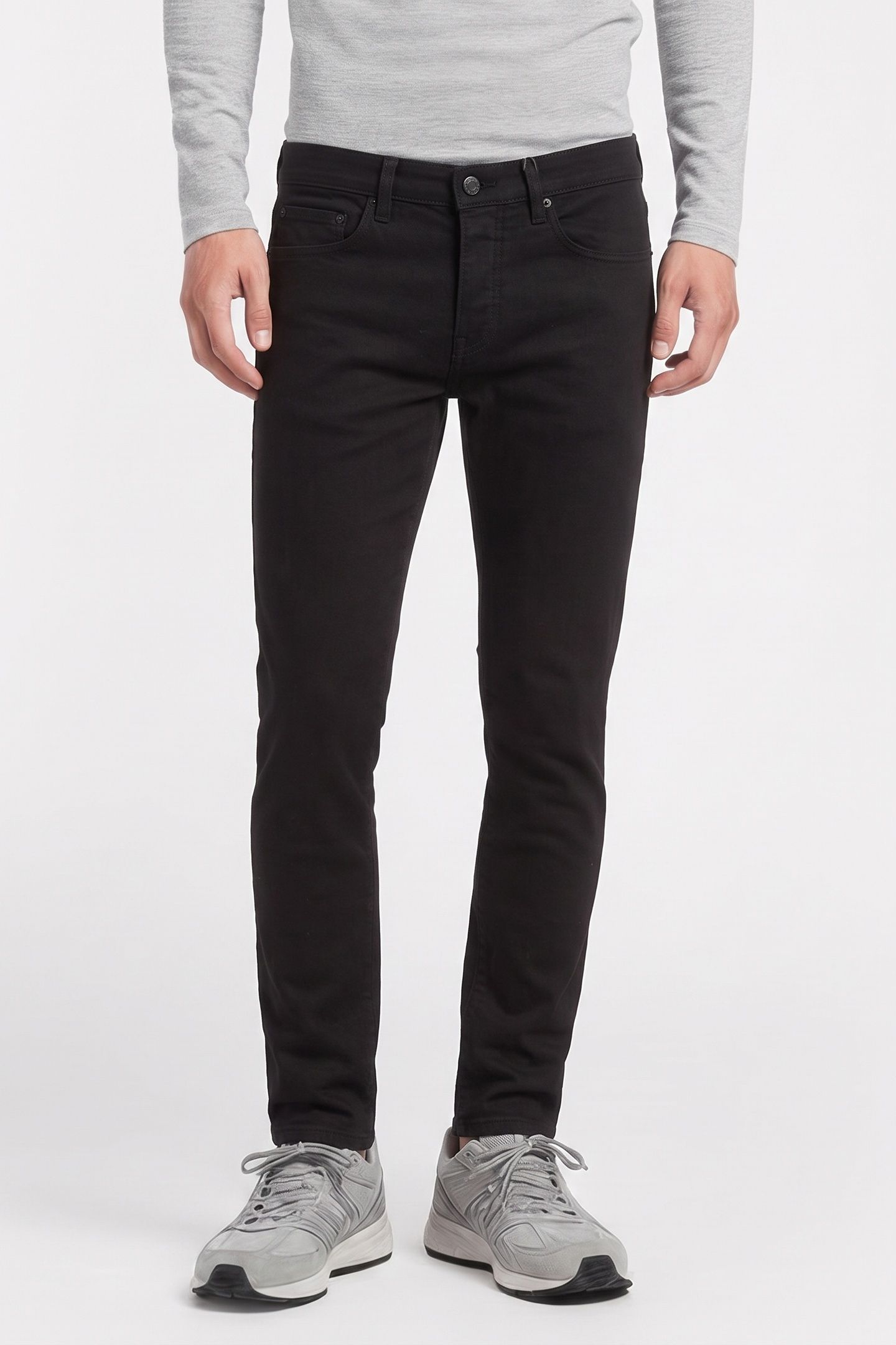 SLIM BLACK DENIM JEANS BLACK BRUT 1