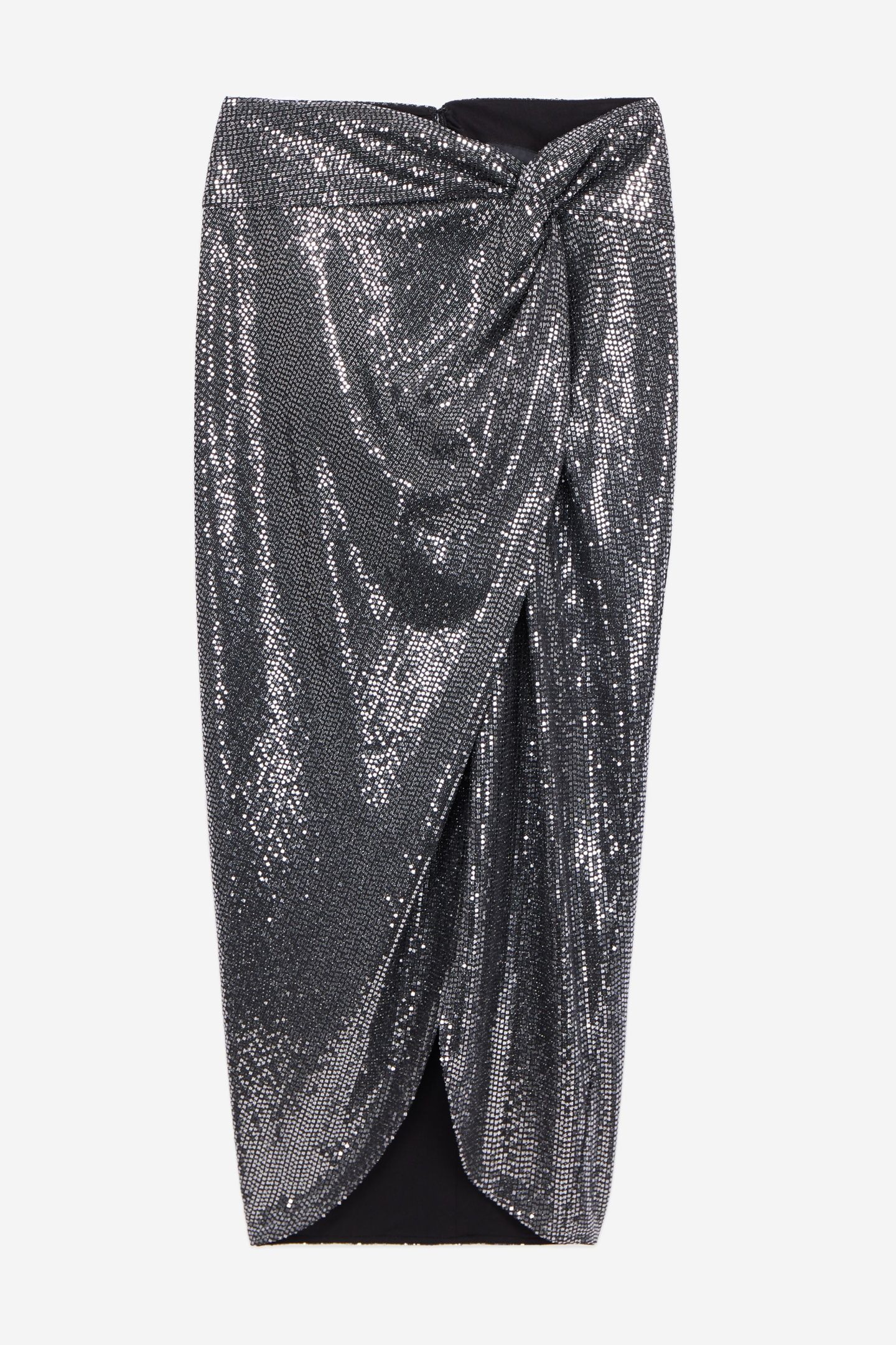 DRAPED SEQUIN SKIRT SILVER 4
