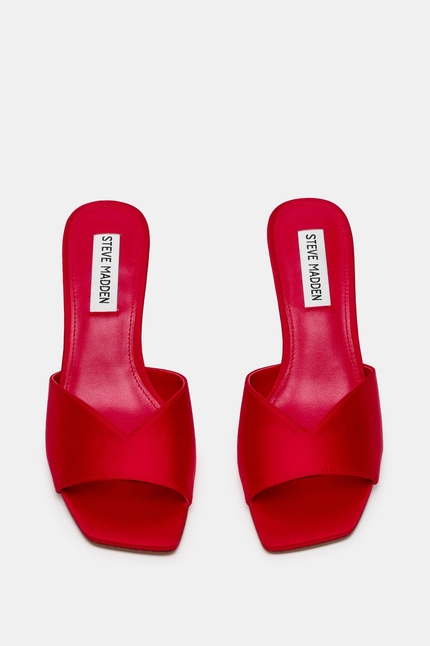 IVIE MULES RED SATIN 4