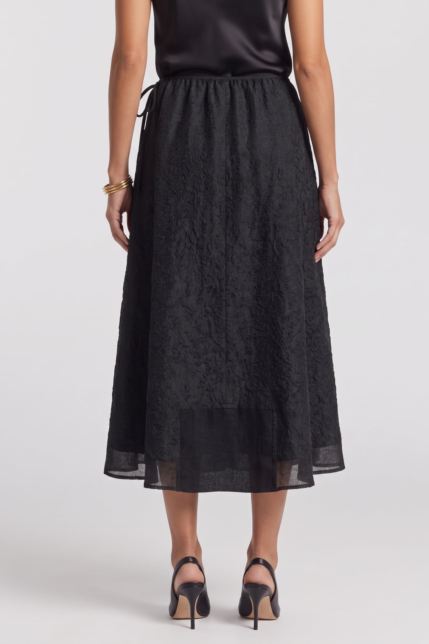 TACI BROCADE SKIRT BLACK 2