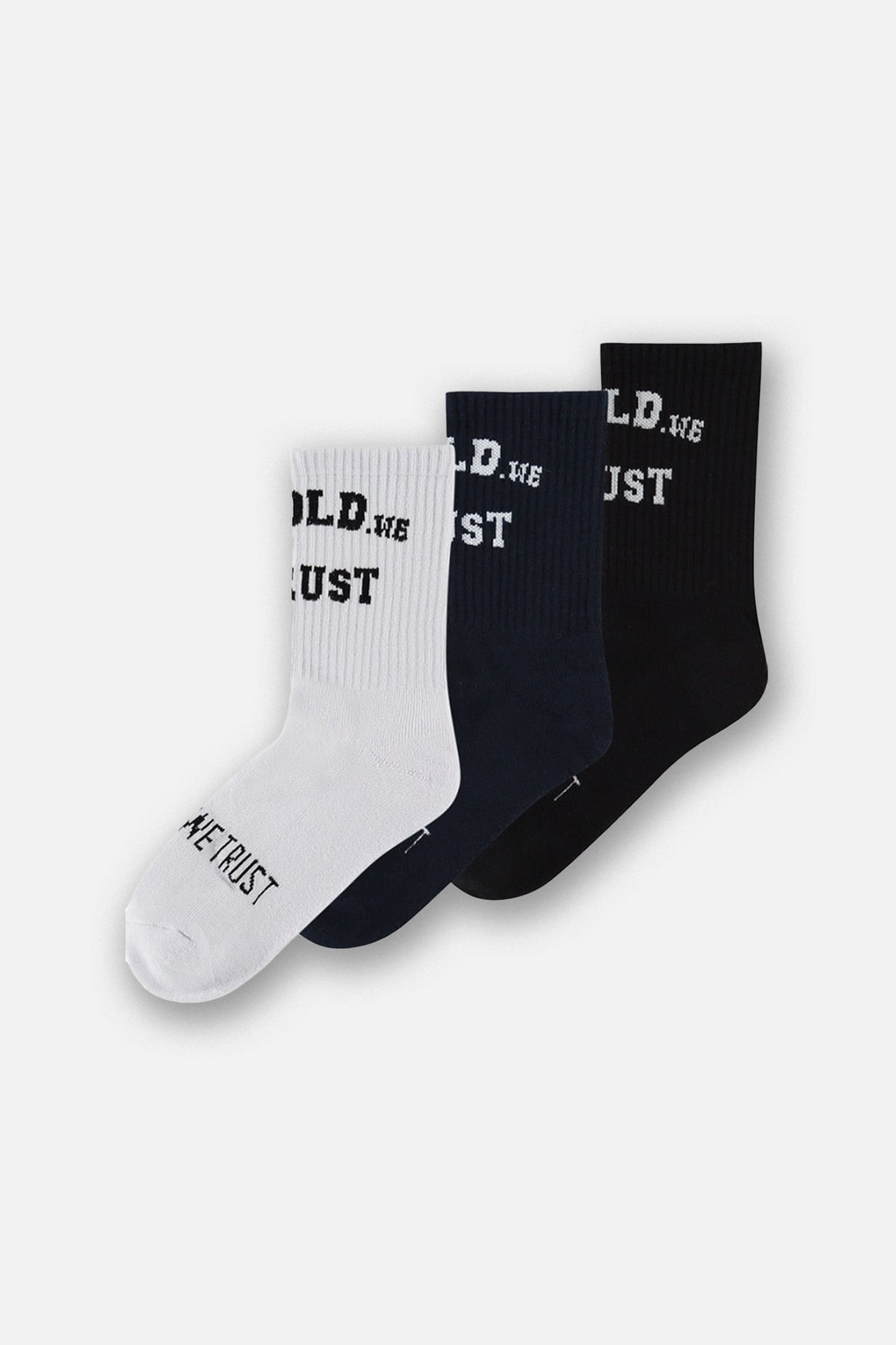 SOCKS 3-PACK 3 PACK W/B/B 1