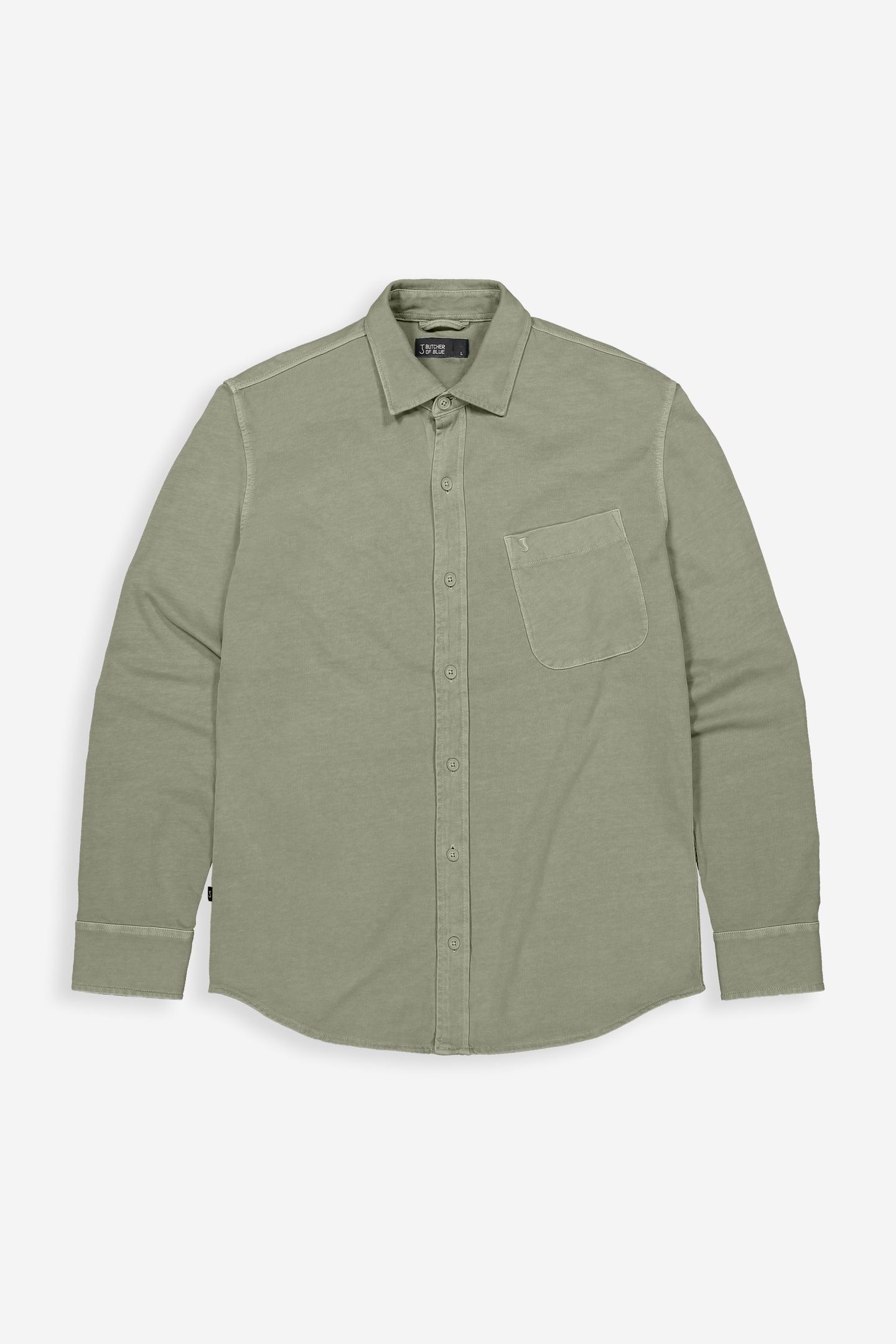 AIDAN PEACHED JERSEY SHIRT DK. GRANITE GREEN 3