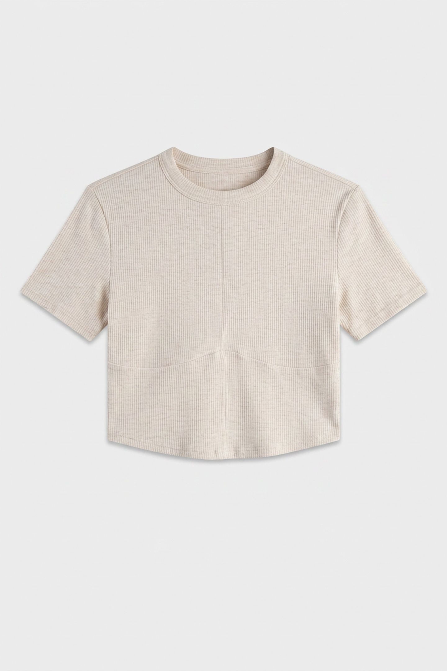 SEAMED RIB BABY TEE BONE HEATHER 3