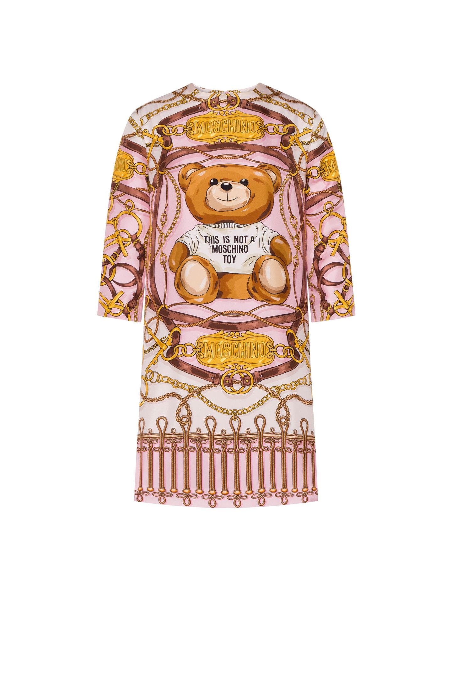 MILITARY TEDDY SCARF SILK DRESS PINK 3
