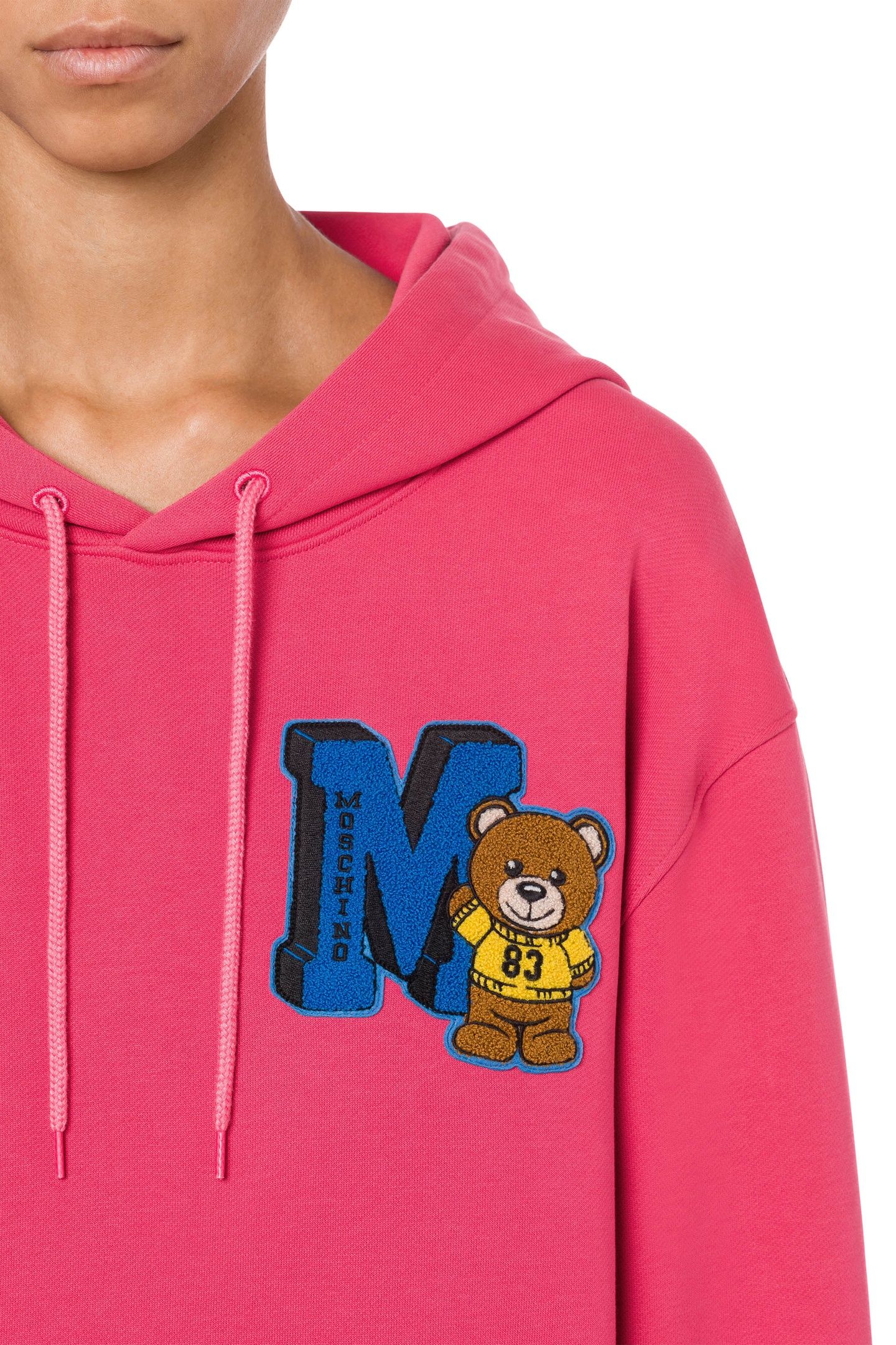 VARSITY TEDDY BEAR HOODIE PINK 4
