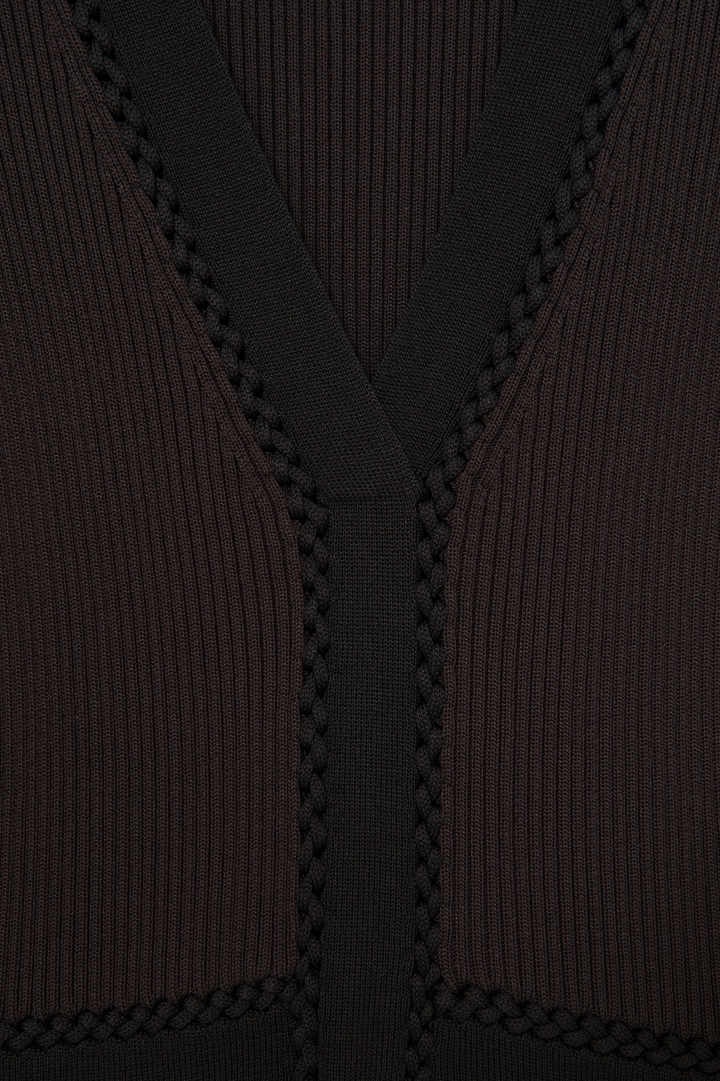 CRAFT DETAIL KNITTED MIDI DRESS CHOCOLATE BROWN/BLACK 5