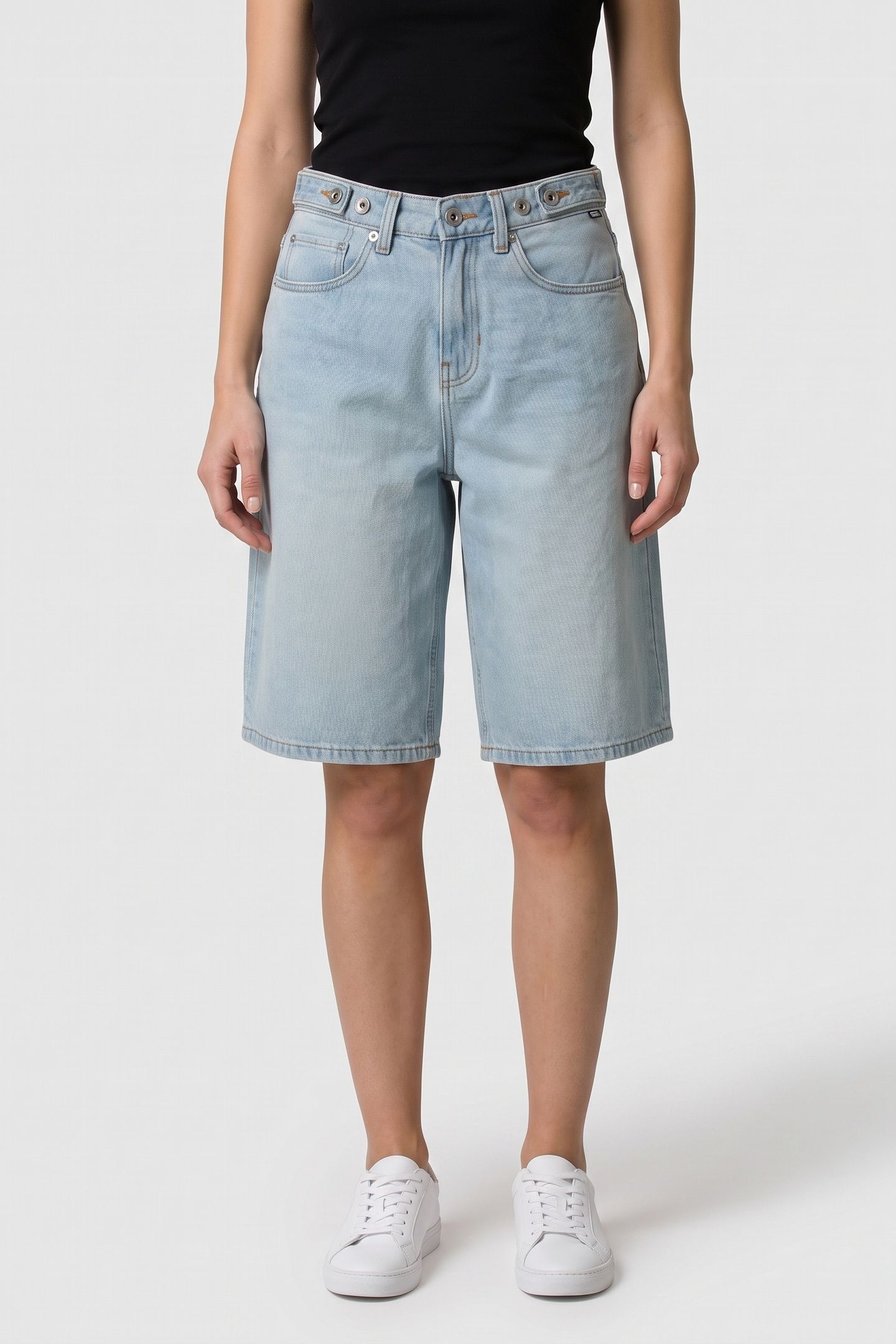 CINCHED CHECK 5 BAGGY SHORTS GREY 1