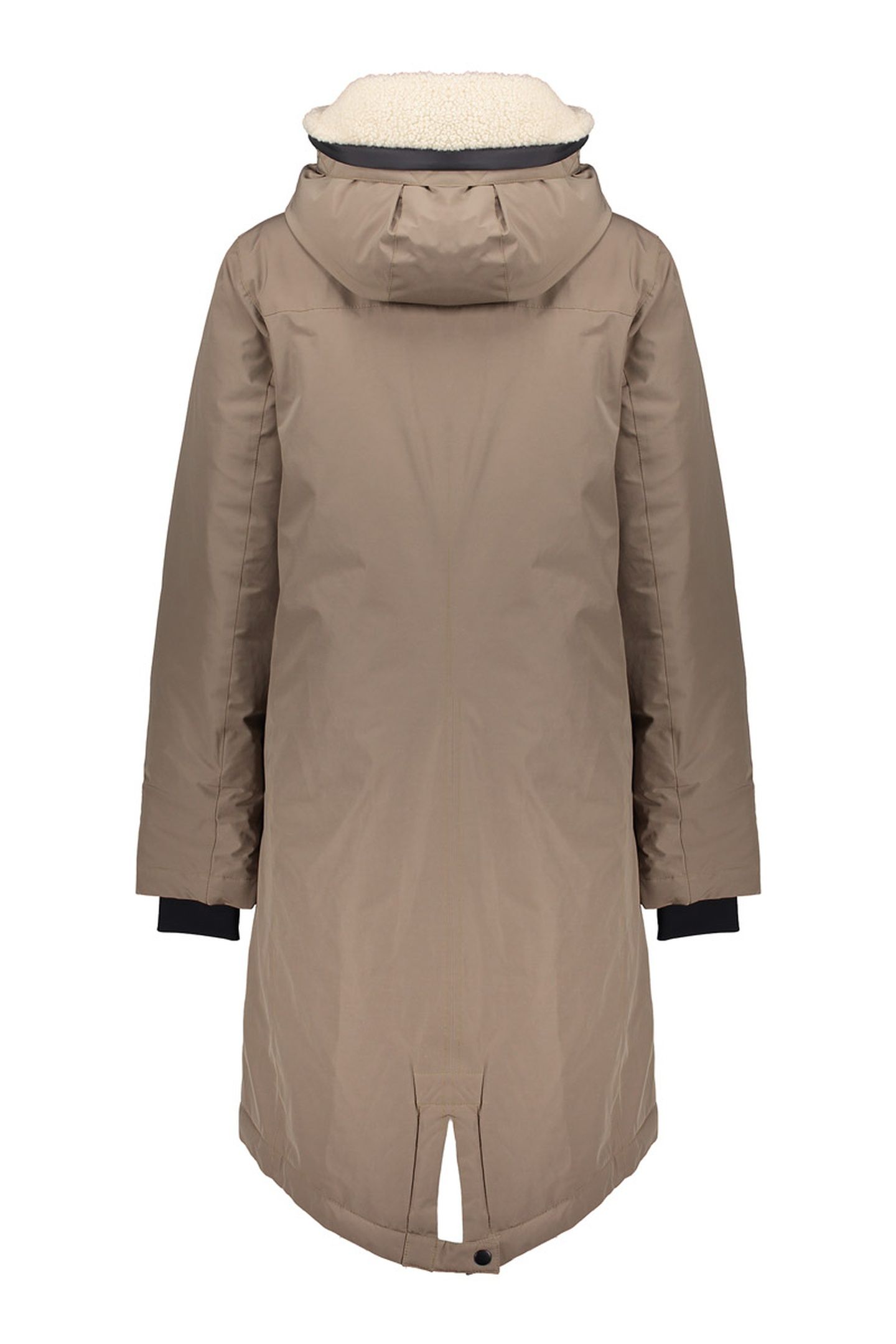 JACKET TEDDY HOOD MID LONG GREIGE 2