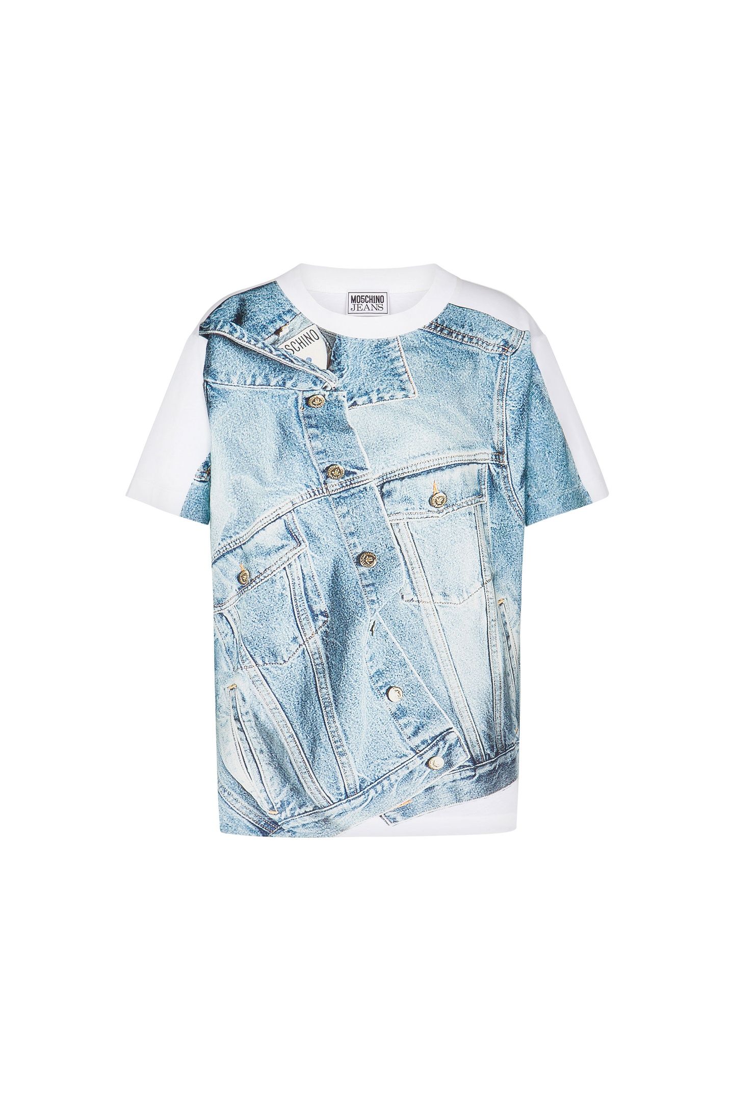 T-SHIRT IN JERSEY DENIM PRINT BLUE 3