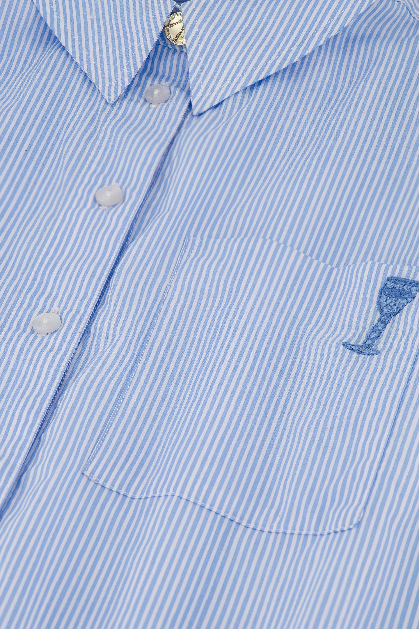 ALEX BLOUSE WARM WHITE/POOL BLUE 5