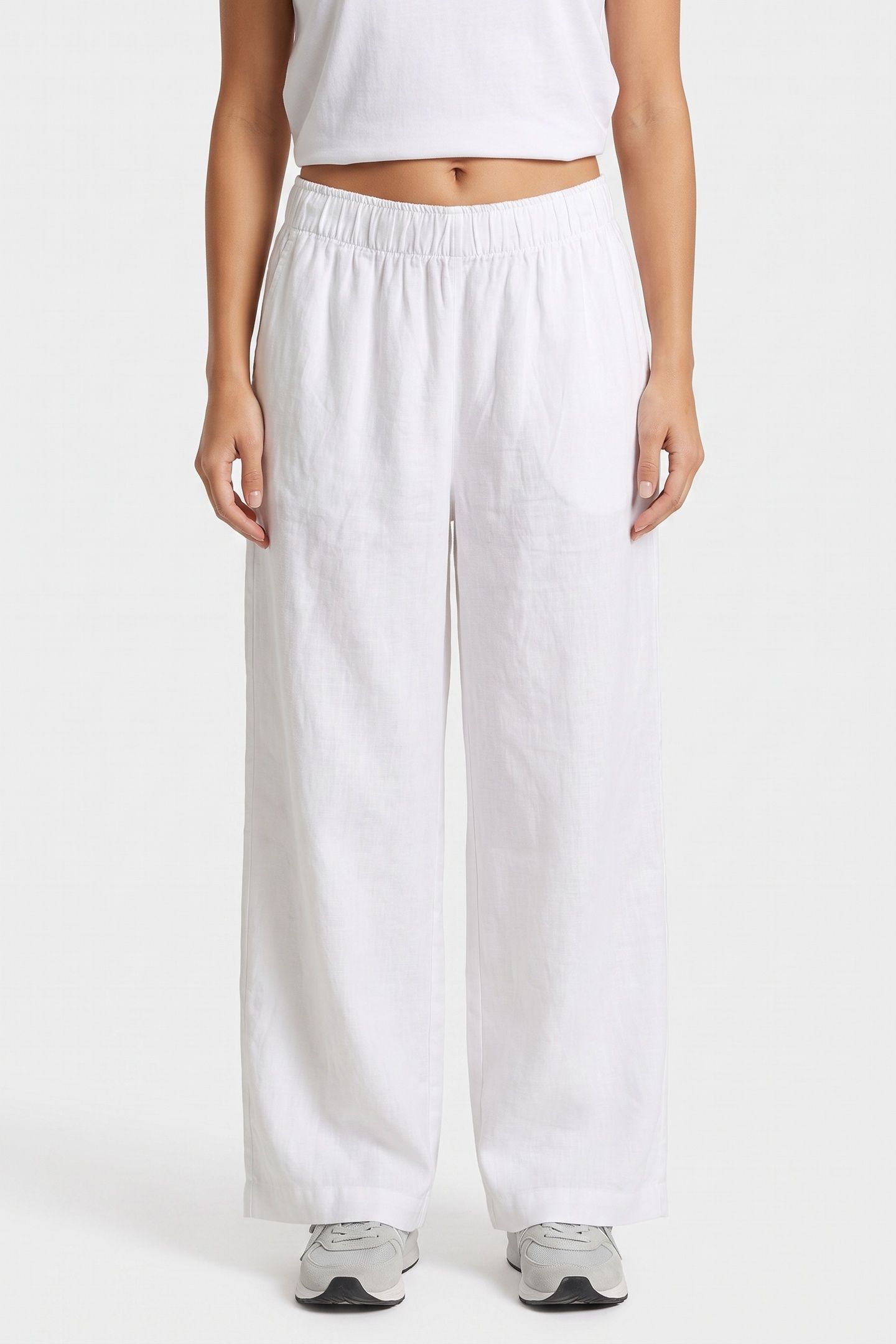 LEMPI LINEN TROUSERS WHITE 1