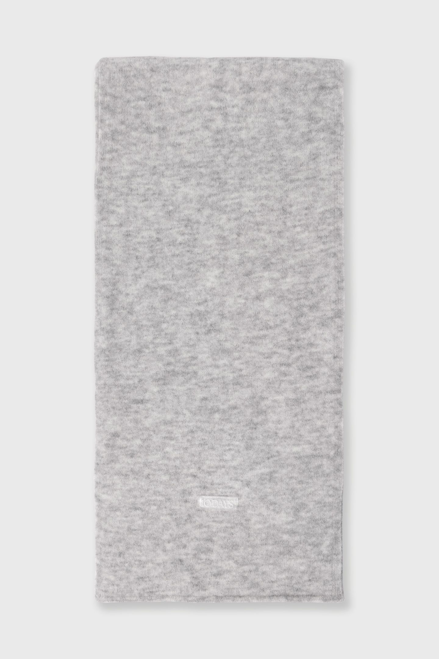 SOFT HAIRY KNIT SCARF LIGHT GREY MELEE 2
