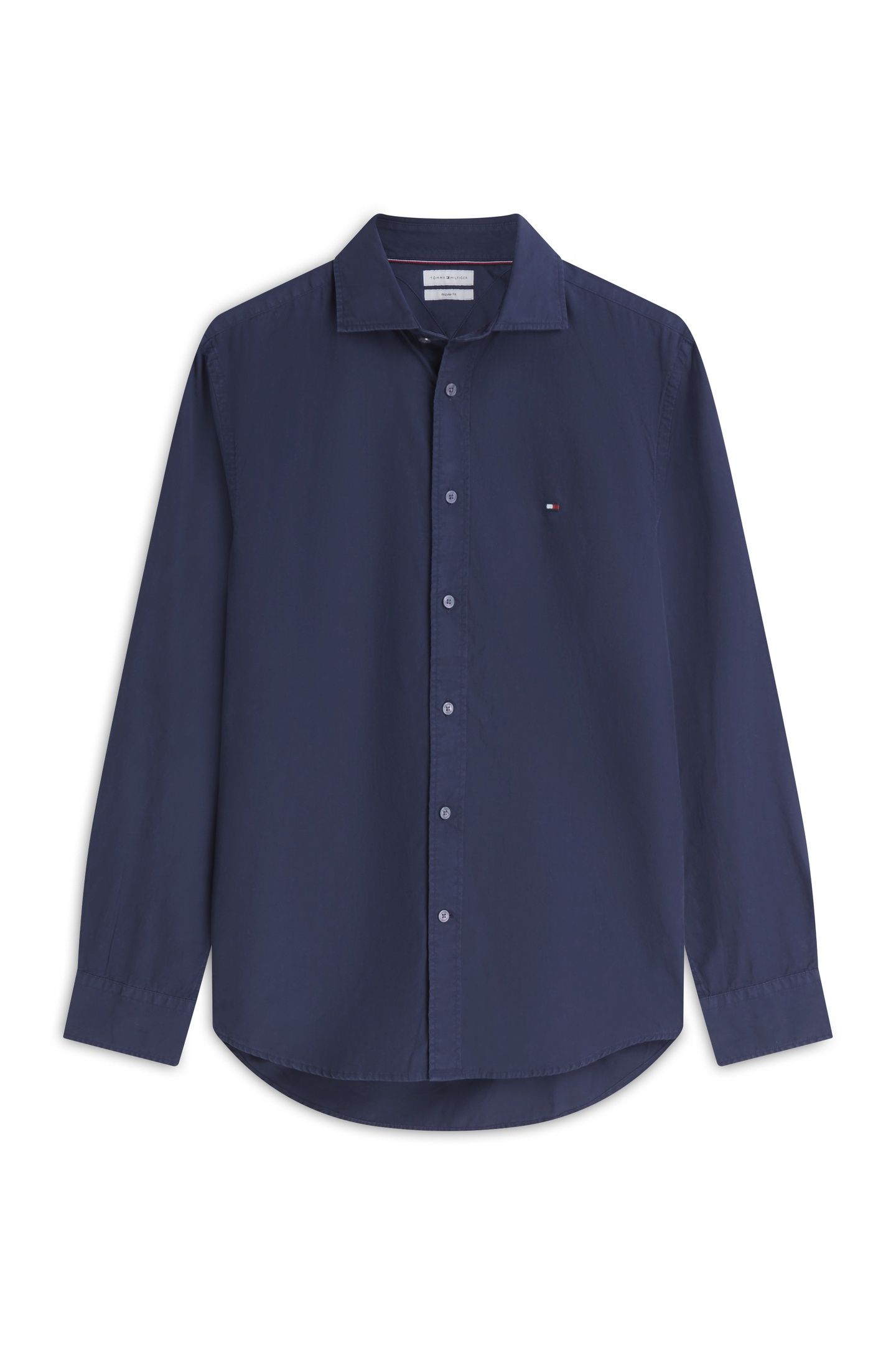 REGULAR FIT WASHED POPLIN SHIRT CARBON NAVY 7