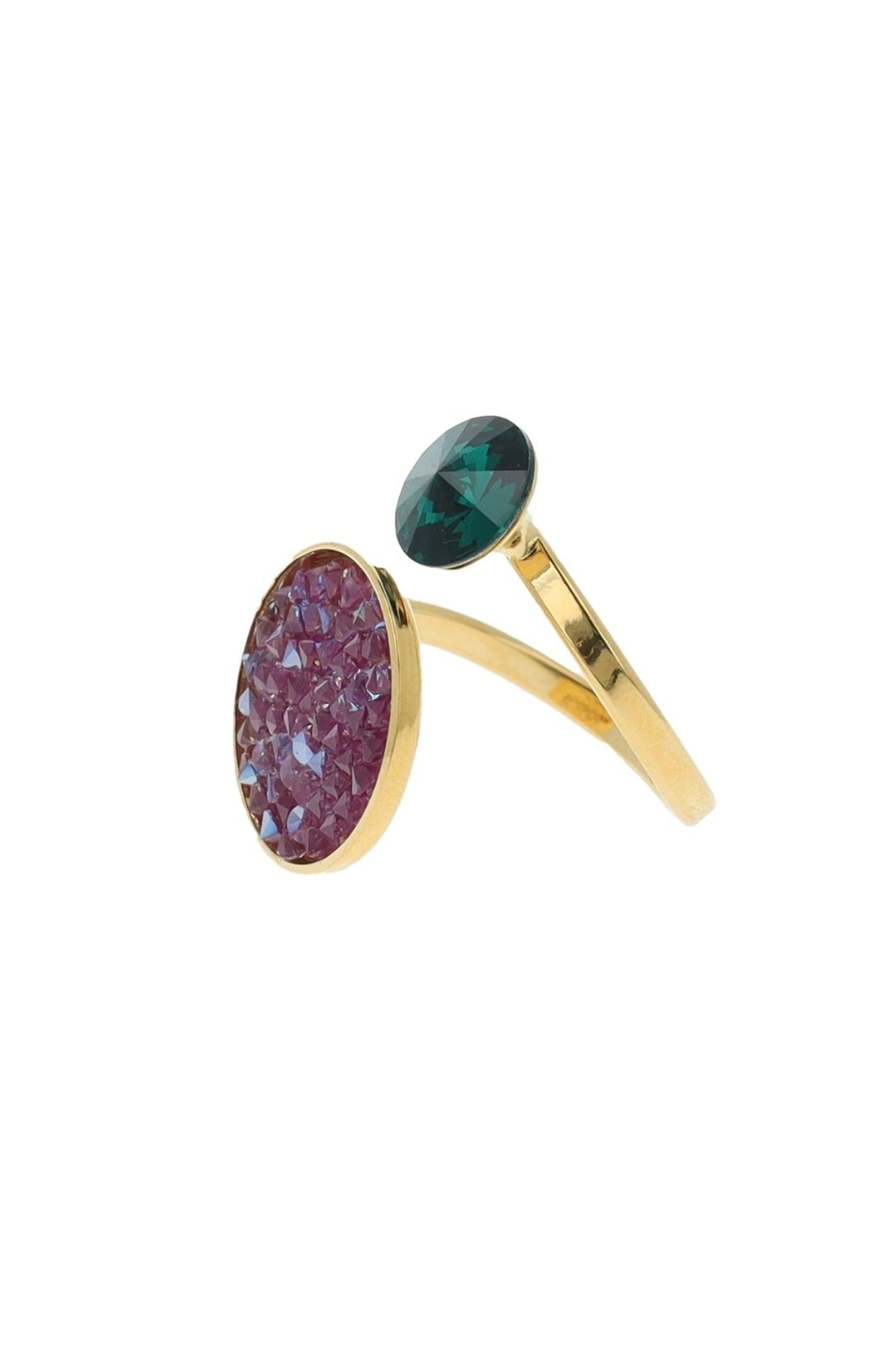 CLASSIC ROCKS RING LIGHT AMETHYST PURPLE, GREEN 1