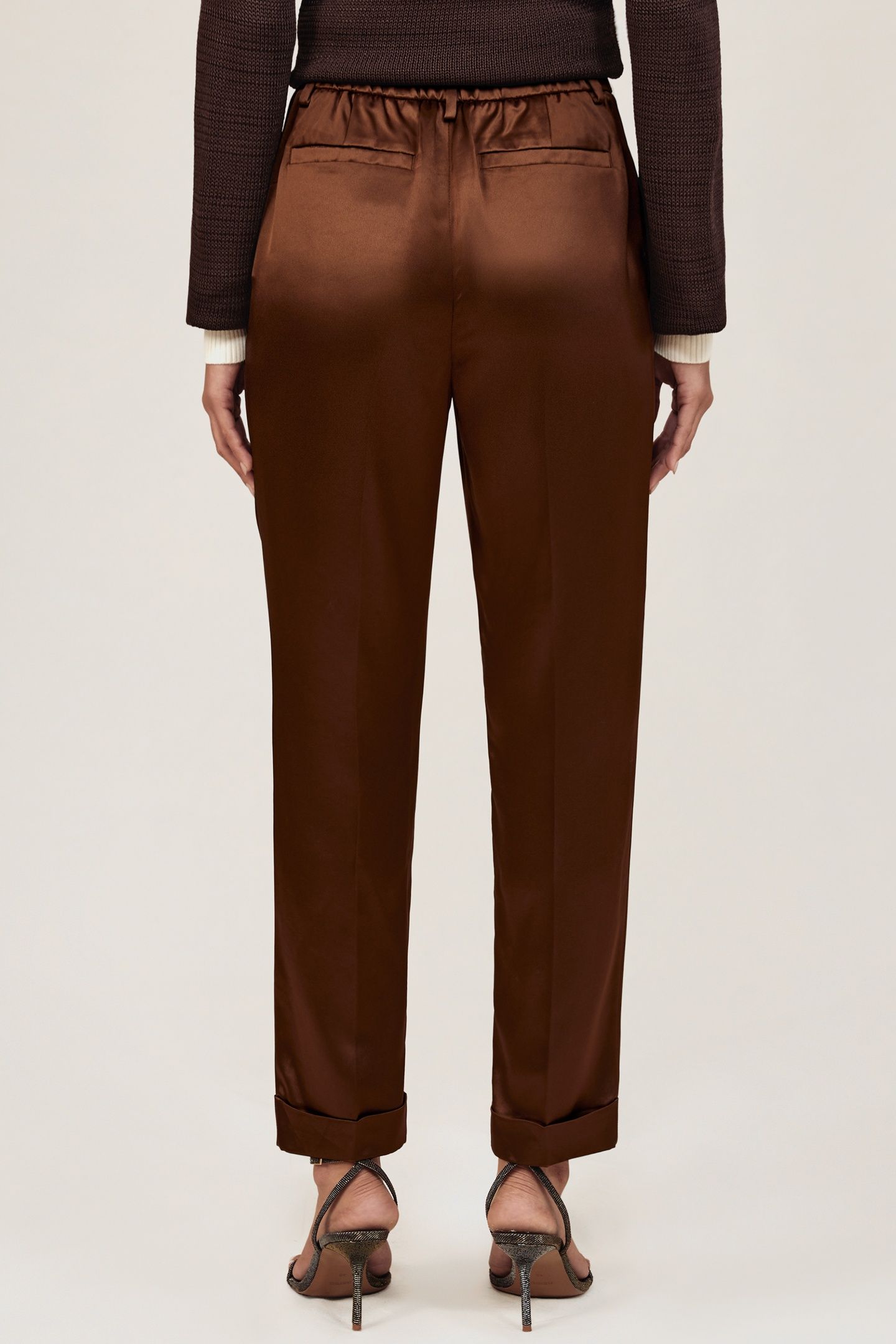 SATIN TAPER TROUSER BRONZE 2
