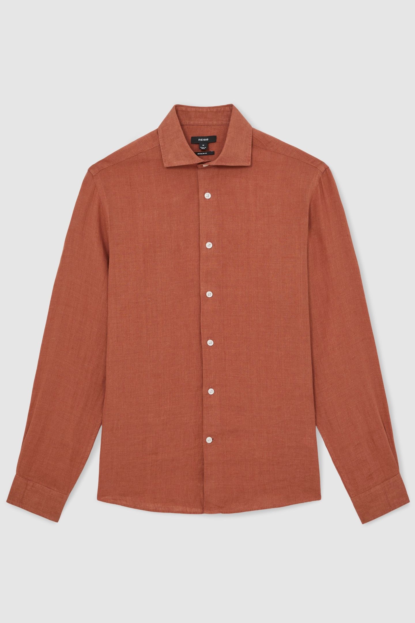 LS LINEN SHIRT CINNAMON BROWN 4