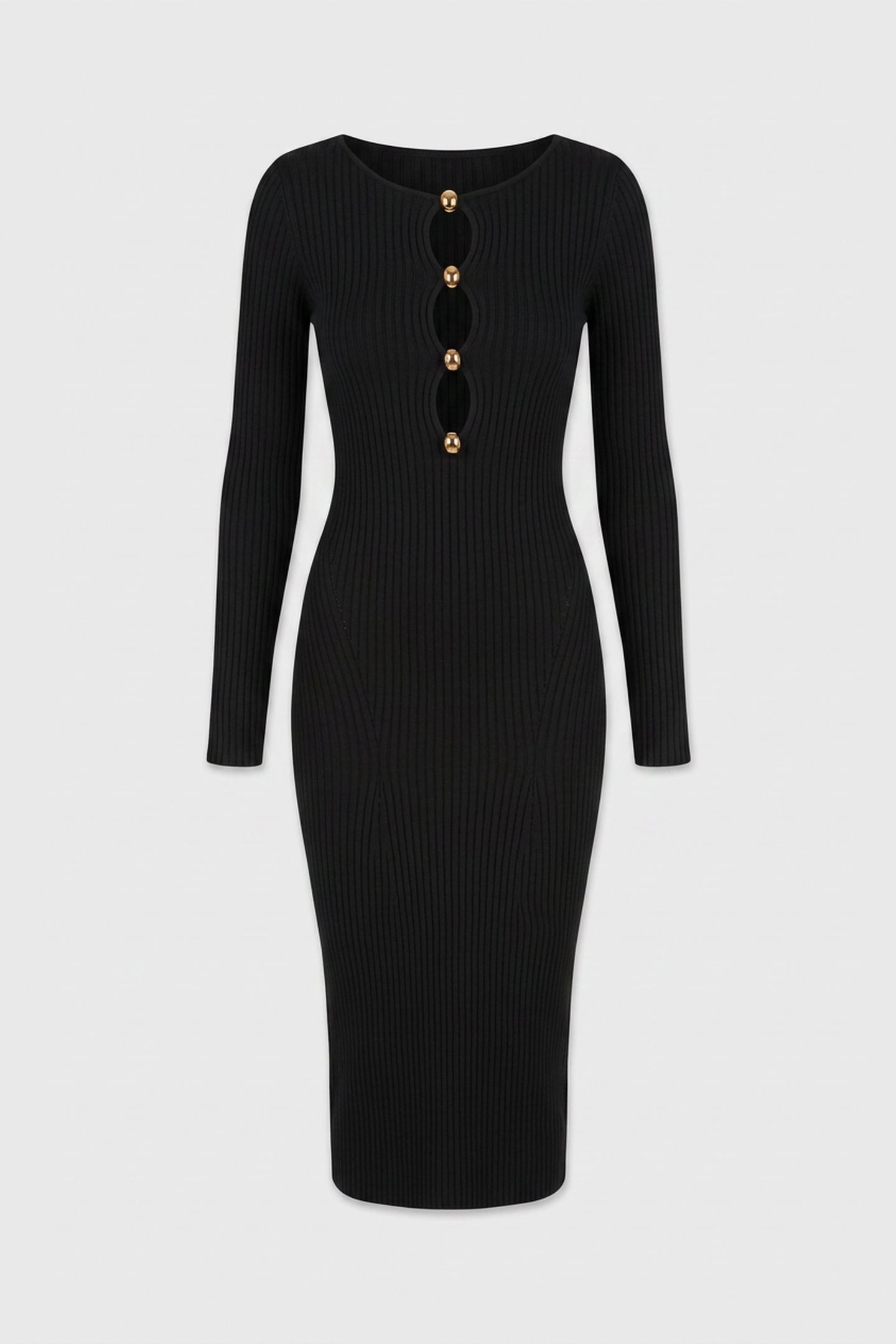 AGATHE RIBBED LS MID JET BLACK A996 3