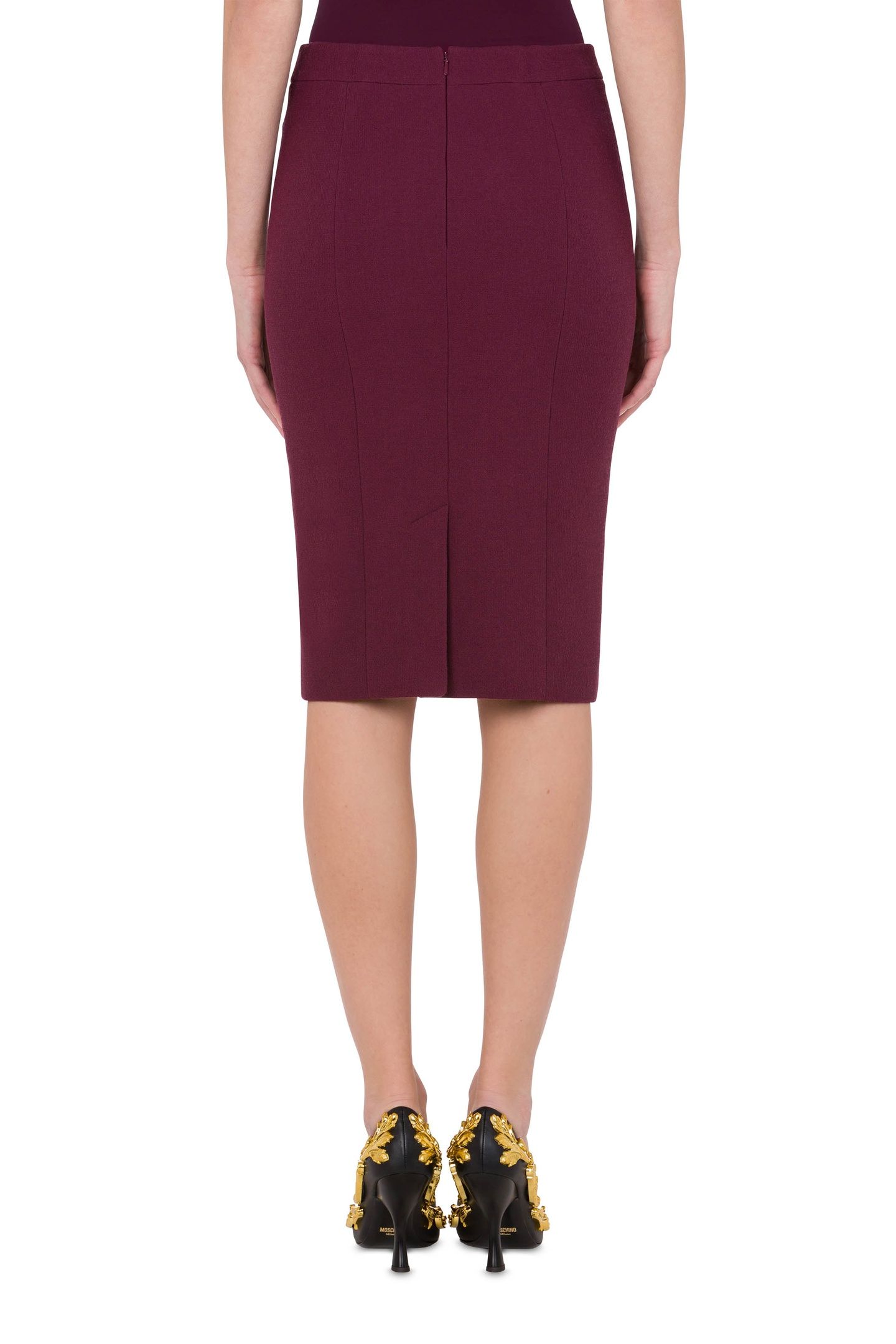 WOOL AND VISCOSE BOUCLÉ SKIRT RED 2