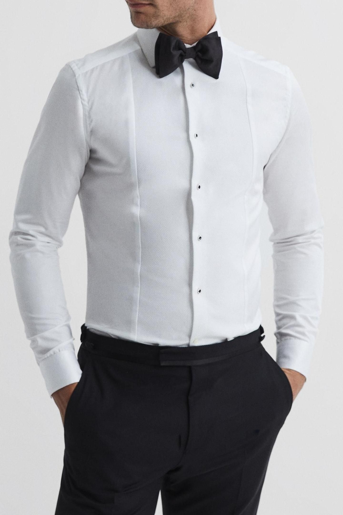 LS MARCELLA BIB COTTON DINNER SHIRT WHITE 1