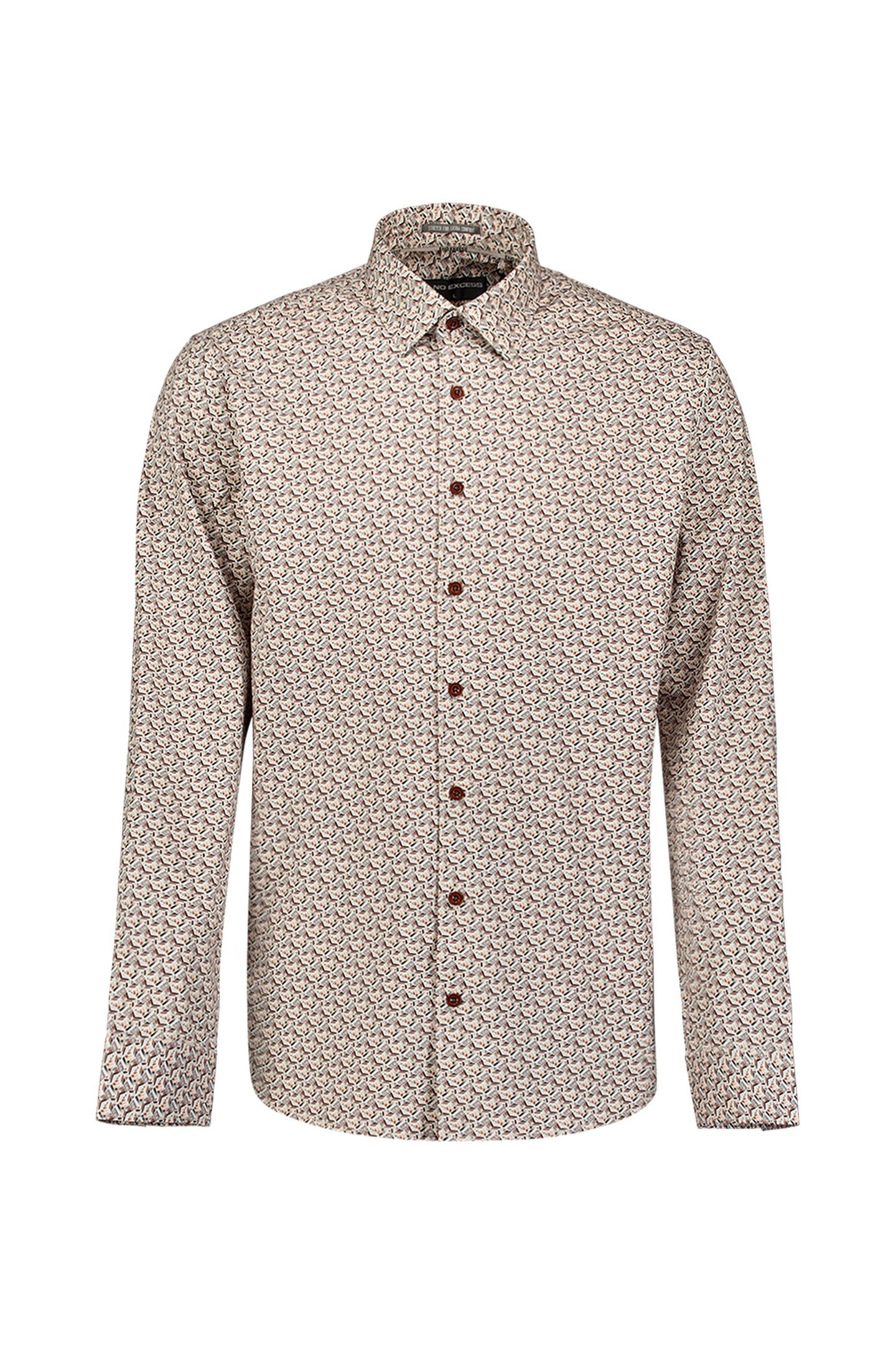 SHIRT STRETCH ALLOVER PRINTED CARAMEL 5