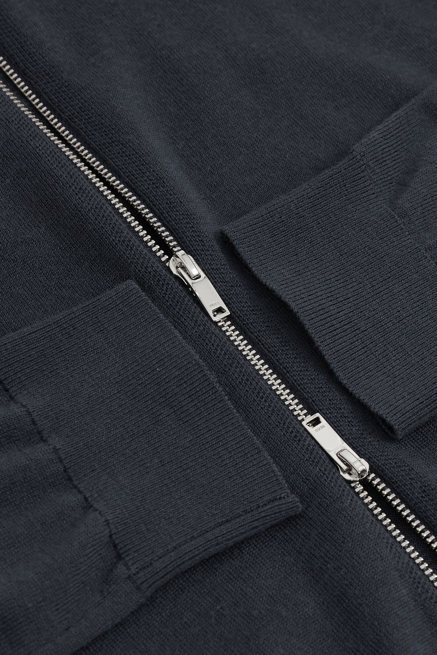 LS MERINO ZIP THROUGH FUNNEL MIDNIGHT NAVY 6