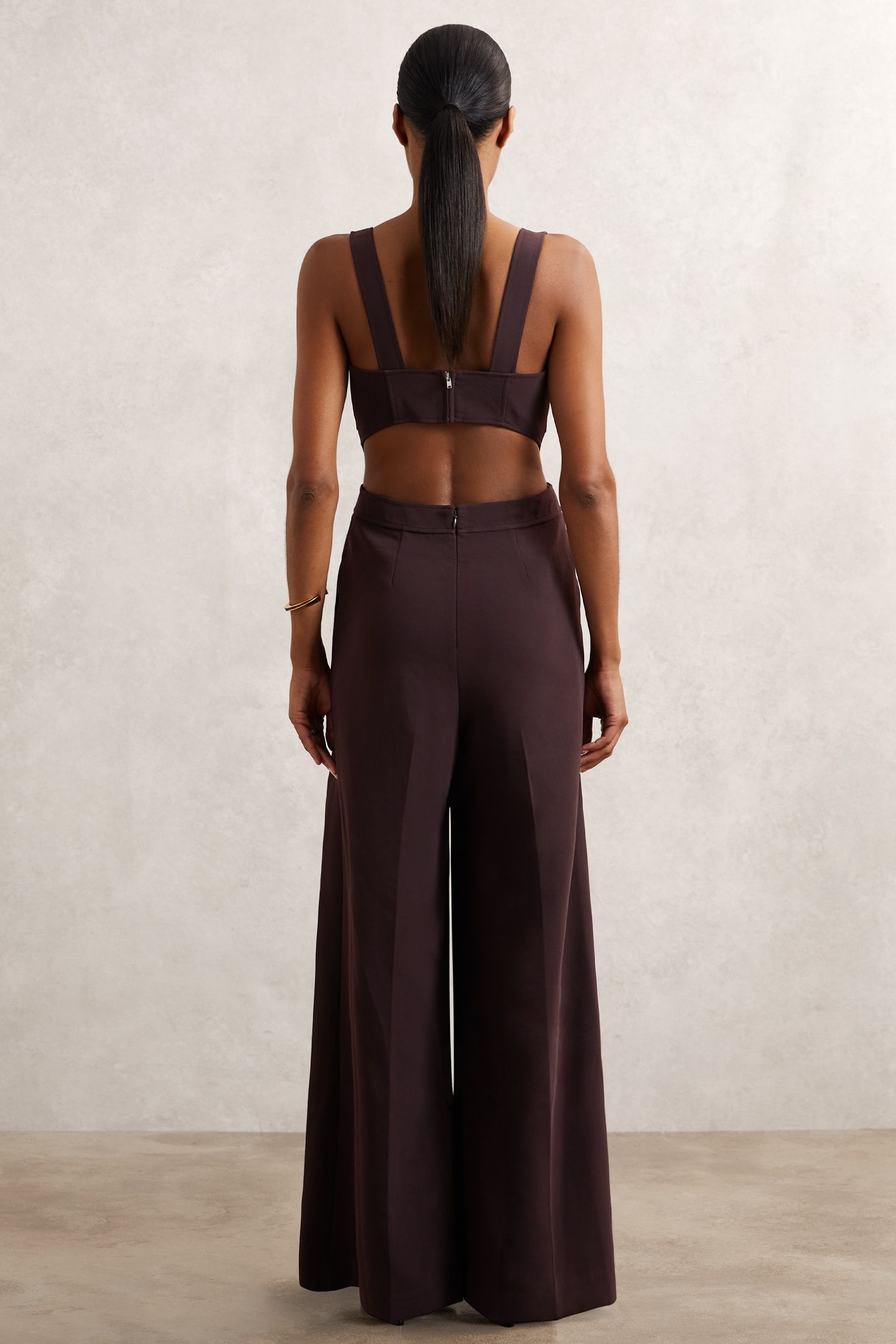 WIDE LEG OCCASION JUMPSUIT BURGUNDY 2