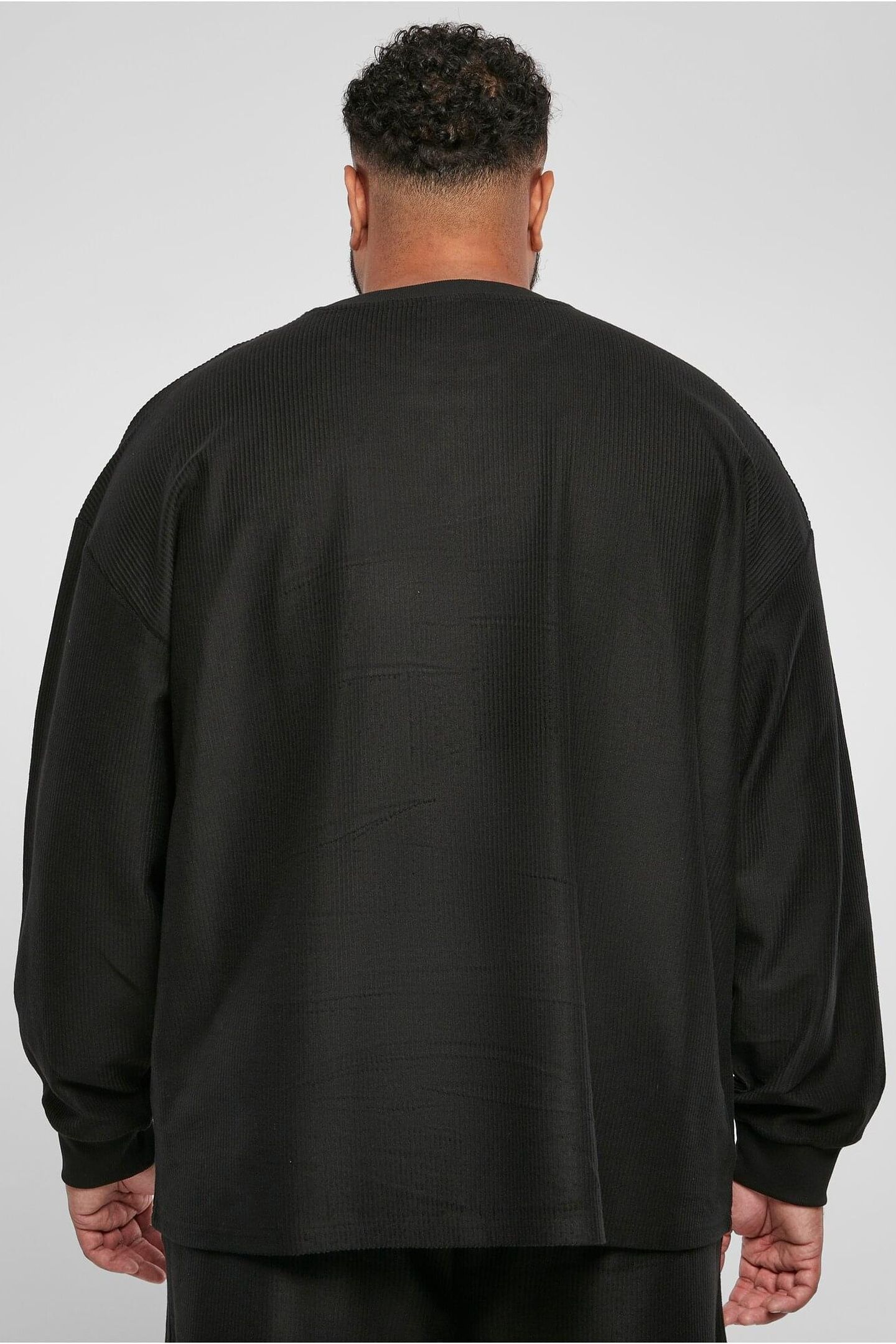 RIB TERRY BOXY CREW BLACK 2