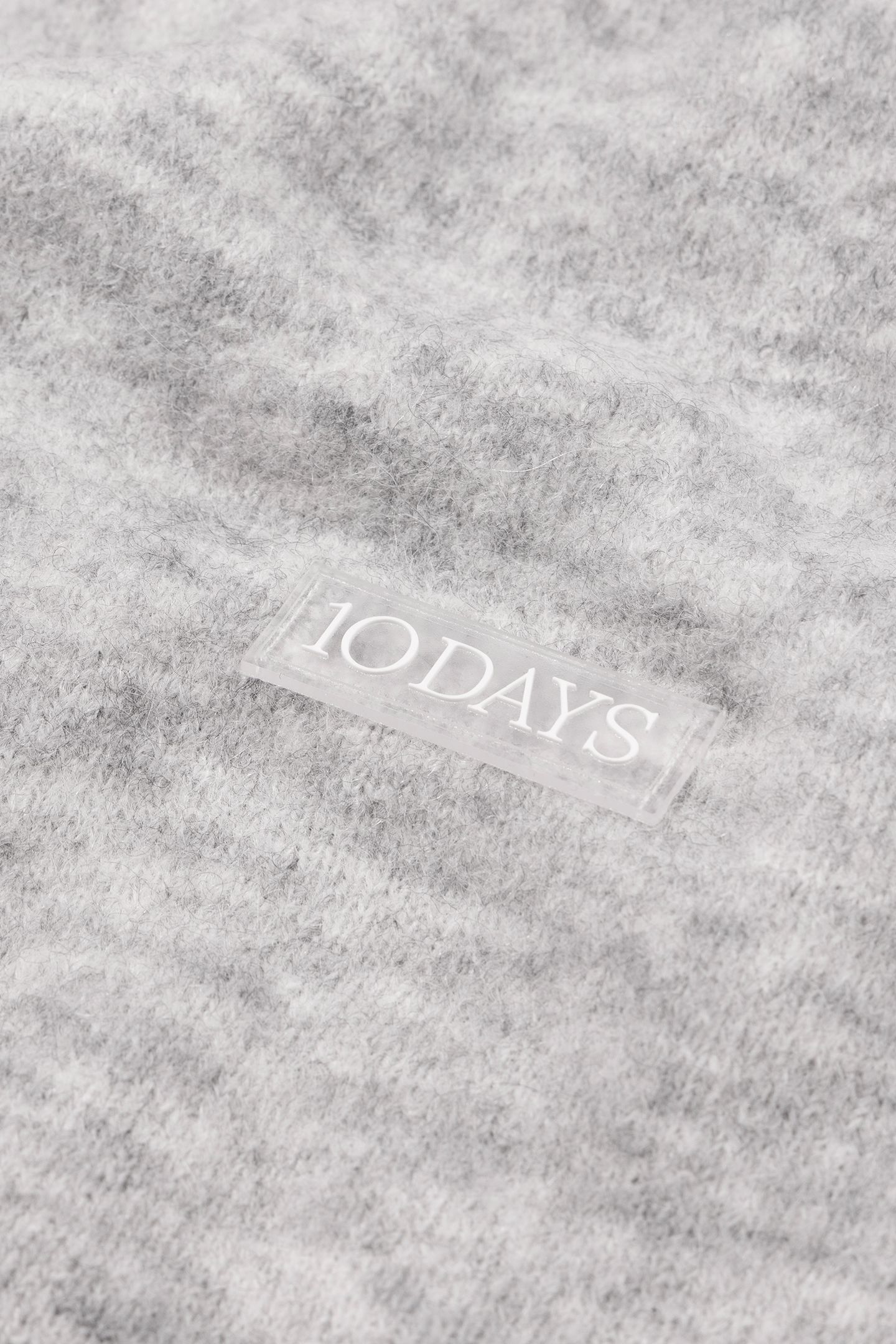 SOFT HAIRY KNIT SCARF LIGHT GREY MELEE 3
