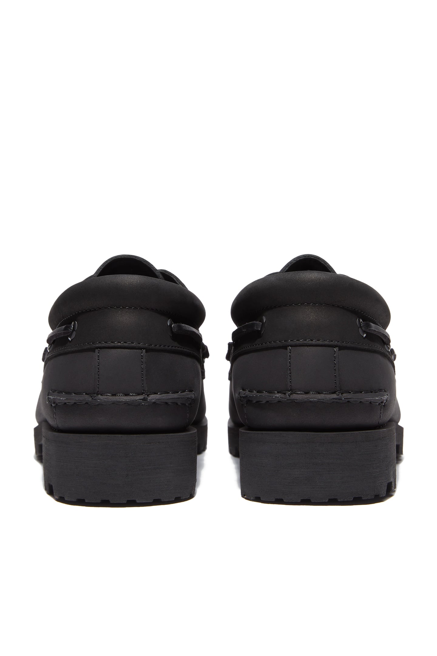 AUTH ESSENTIAL BOAT SHOE BLACK FULL GRAIN W BLACK 4