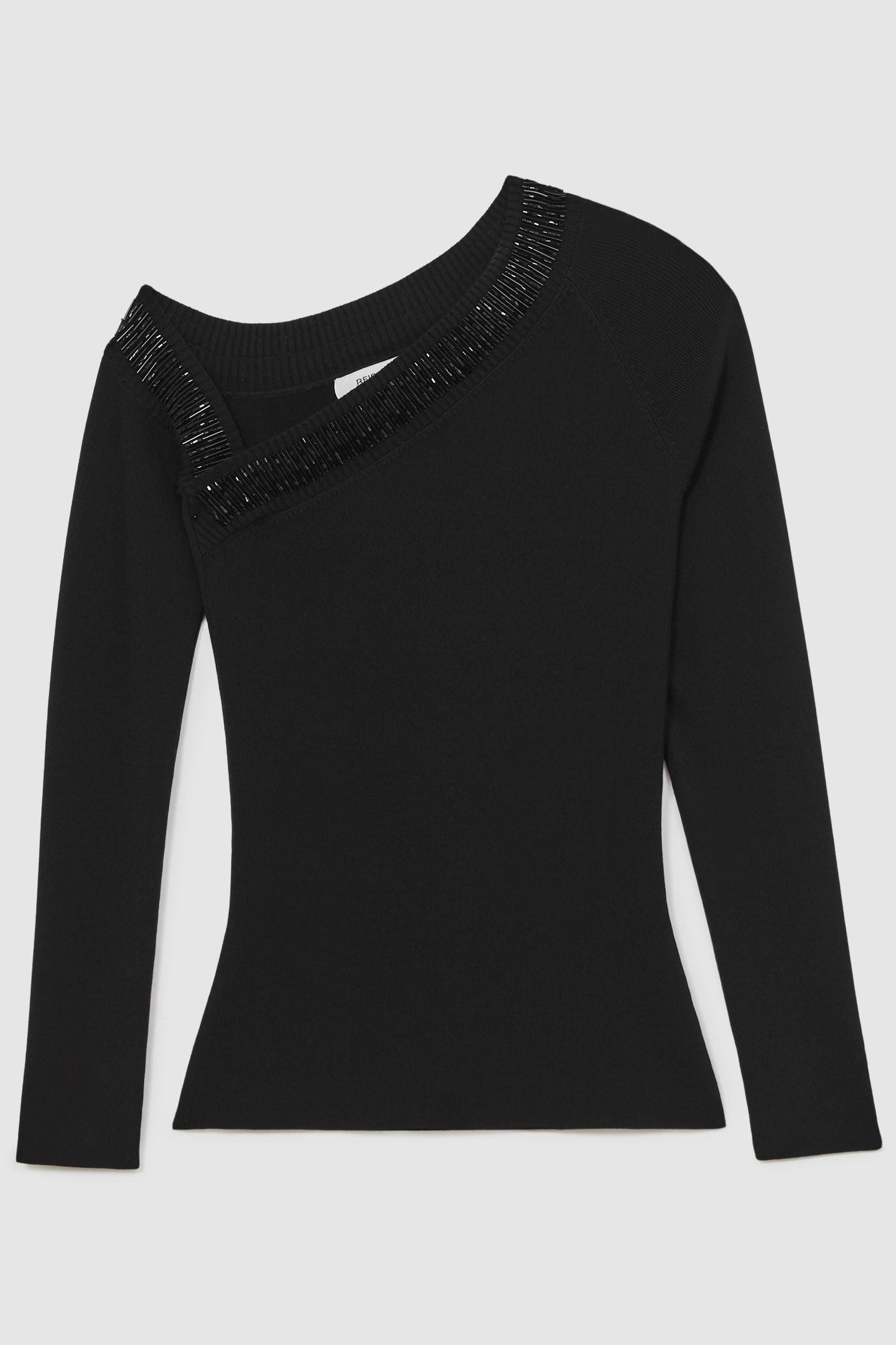 OFF SHOULDER BEADED TOP BLACK 4
