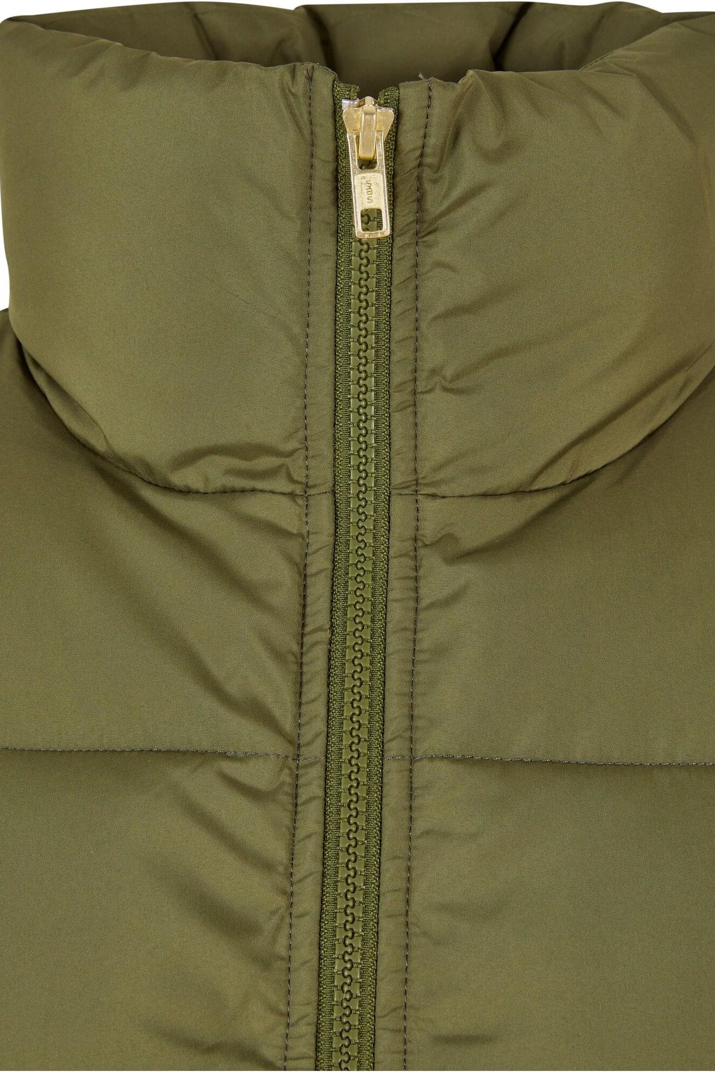 LADIES WAISTED PUFFER VEST OLIVE 8